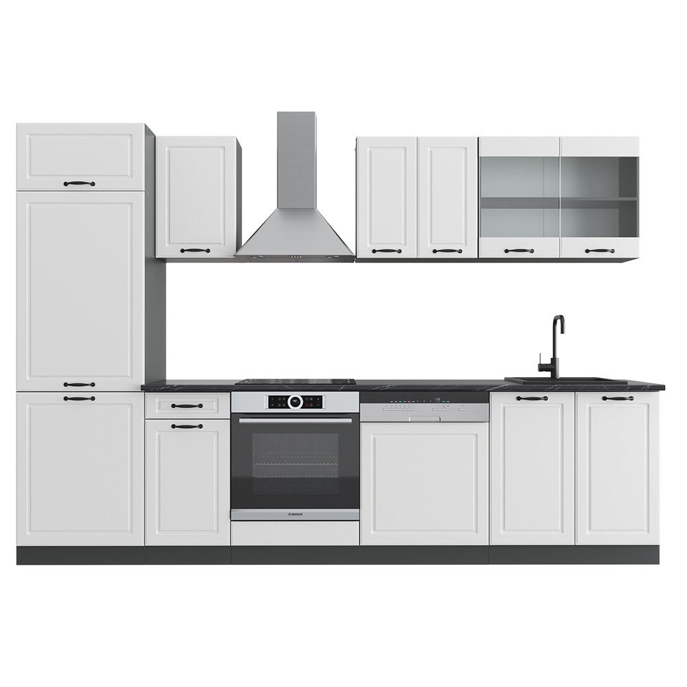 Vicco Küchenzeile R-Line, Weiß Landhaus/Anthrazit, Ohne günstig online kaufen