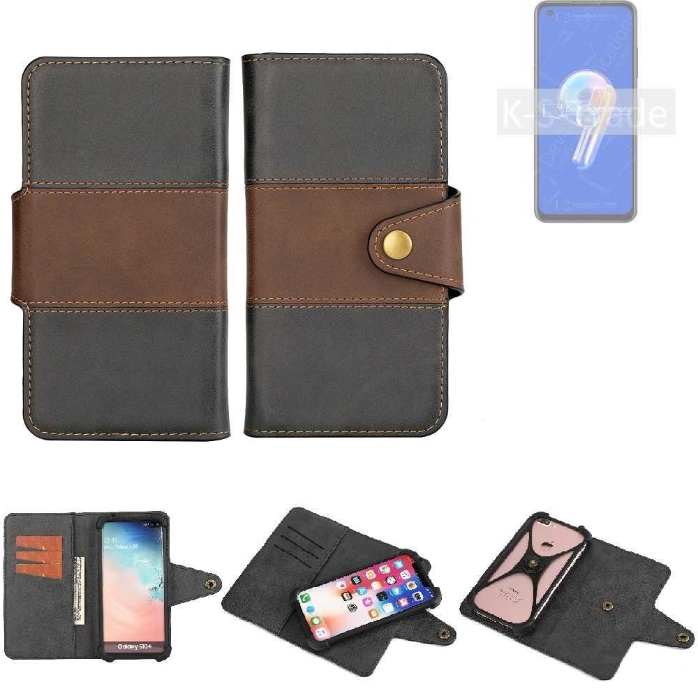 K-S-Trade Handyhülle für Asus Zenfone 9, Handyhülle Schutzhülle Hülle Bookstyle Wallet-Case Bumper