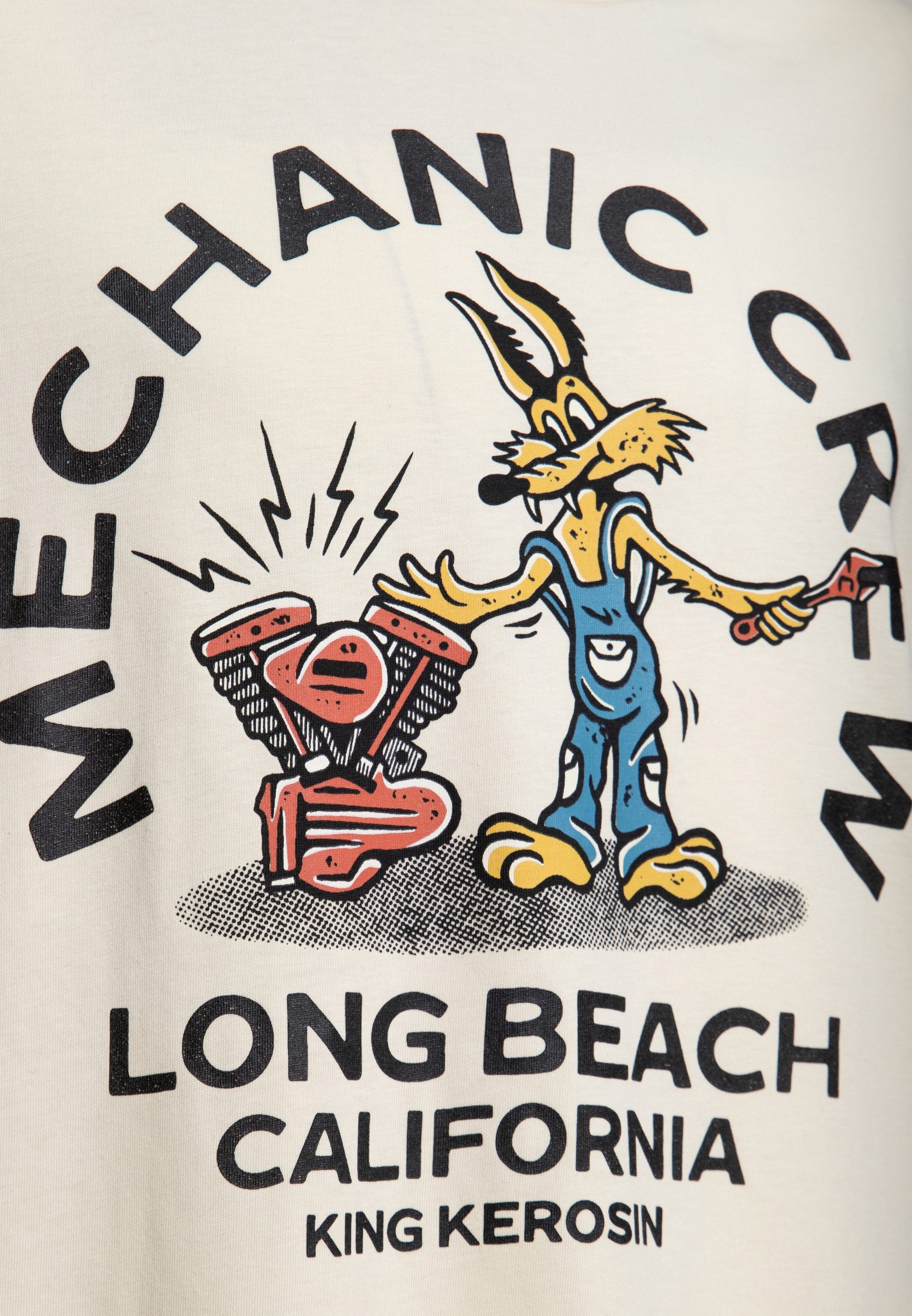 KingKerosin Print-Shirt Mechanic Crew (1-tlg) mit großem Frontmotiv