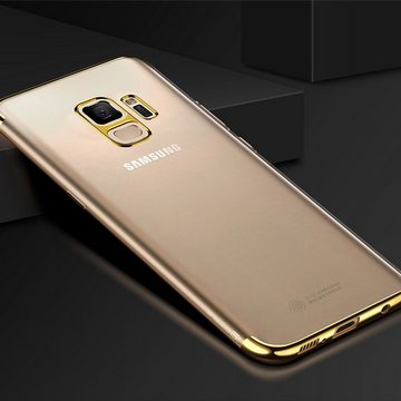 König Design Handyhülle Samsung Galaxy S9, Samsung Galaxy S9 Handyhülle Bumper Backcover Gold