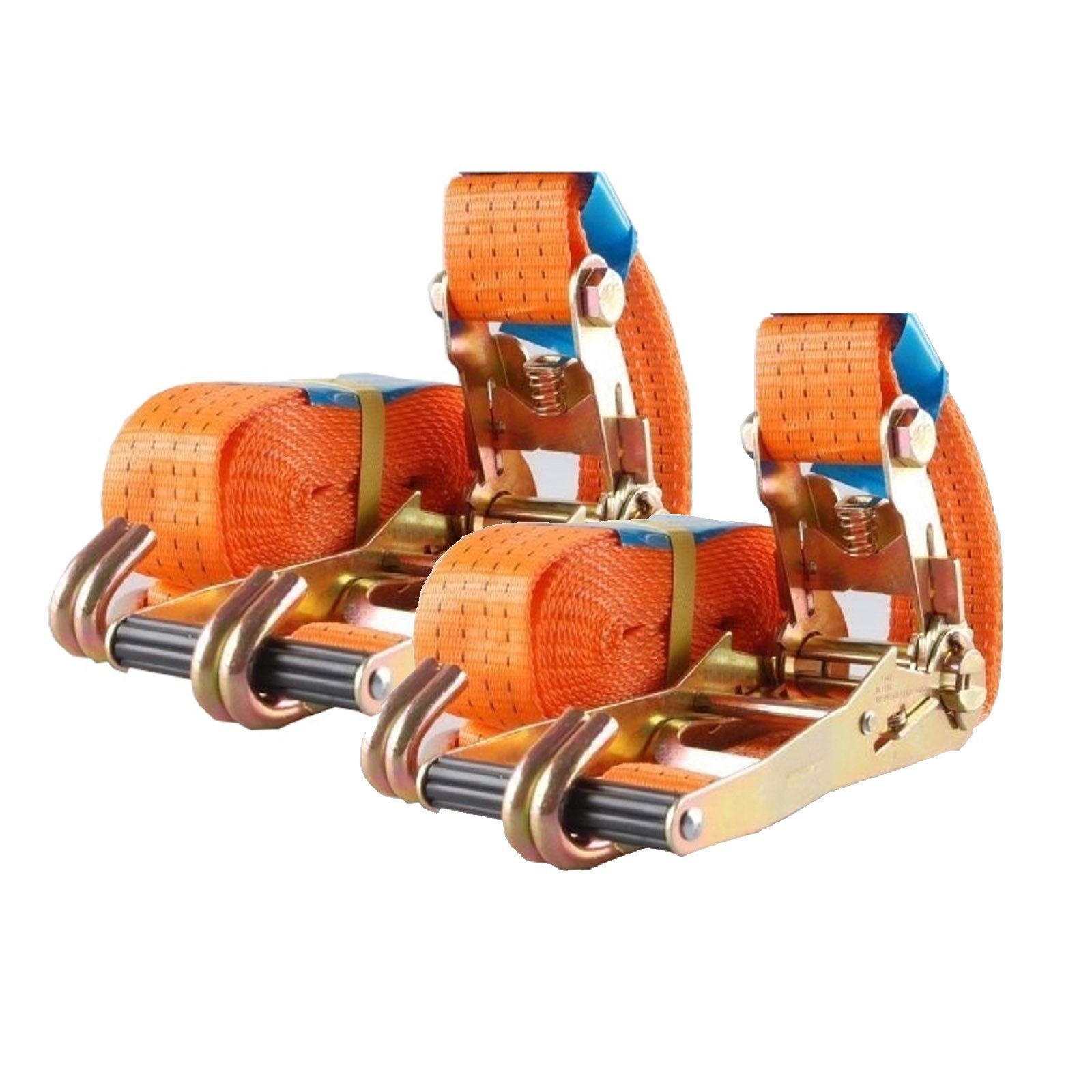 Spanngurt 2x Profi Ratschen Zurrgurt Spanngurte 2-tlg 5m 4t 4to TÜV/GS ORANGE