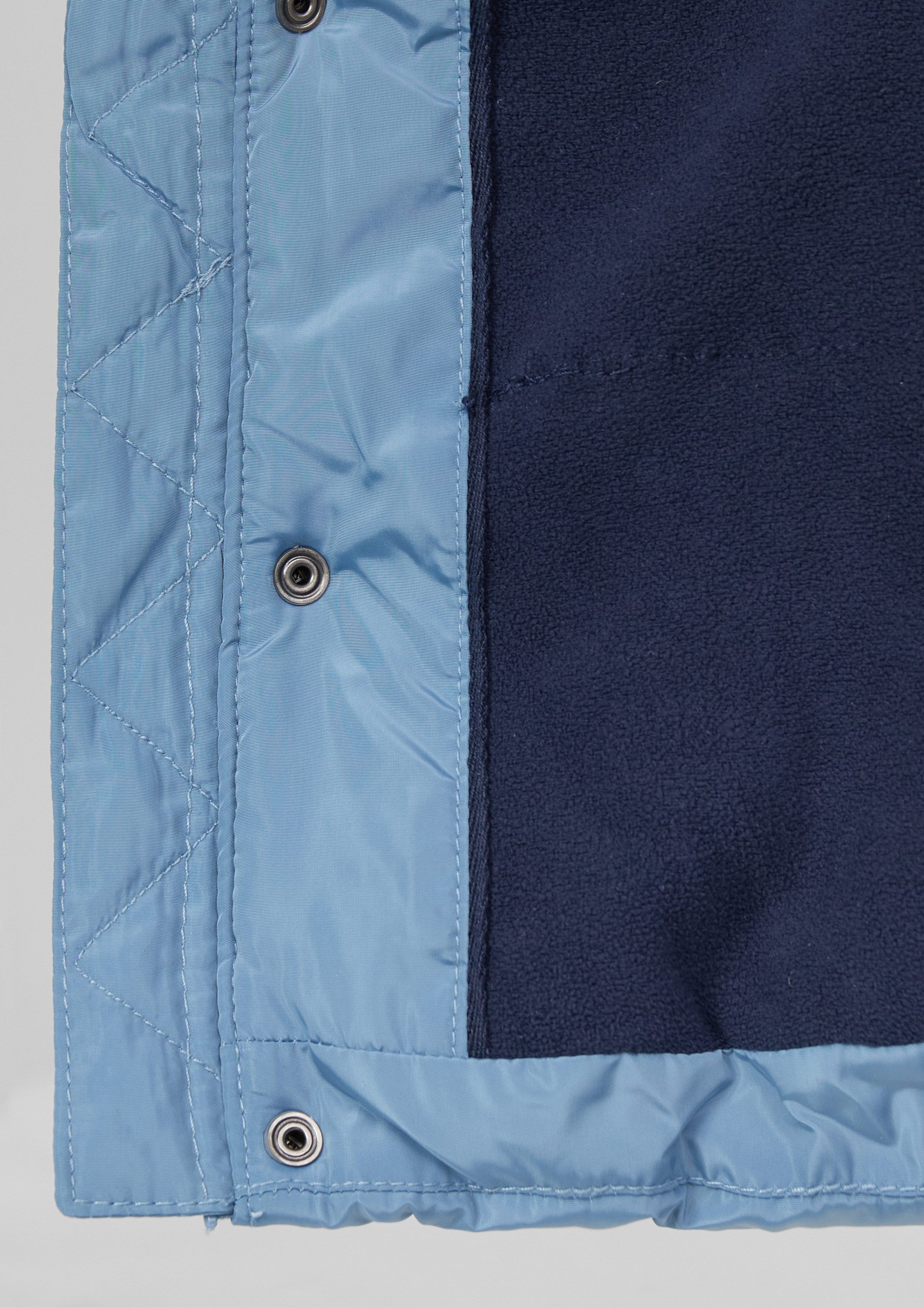 s.Oliver Winterjacke Outdoor-Jacke Steppjacke mit Fleece-Futter und abnehmbarer Kapuze