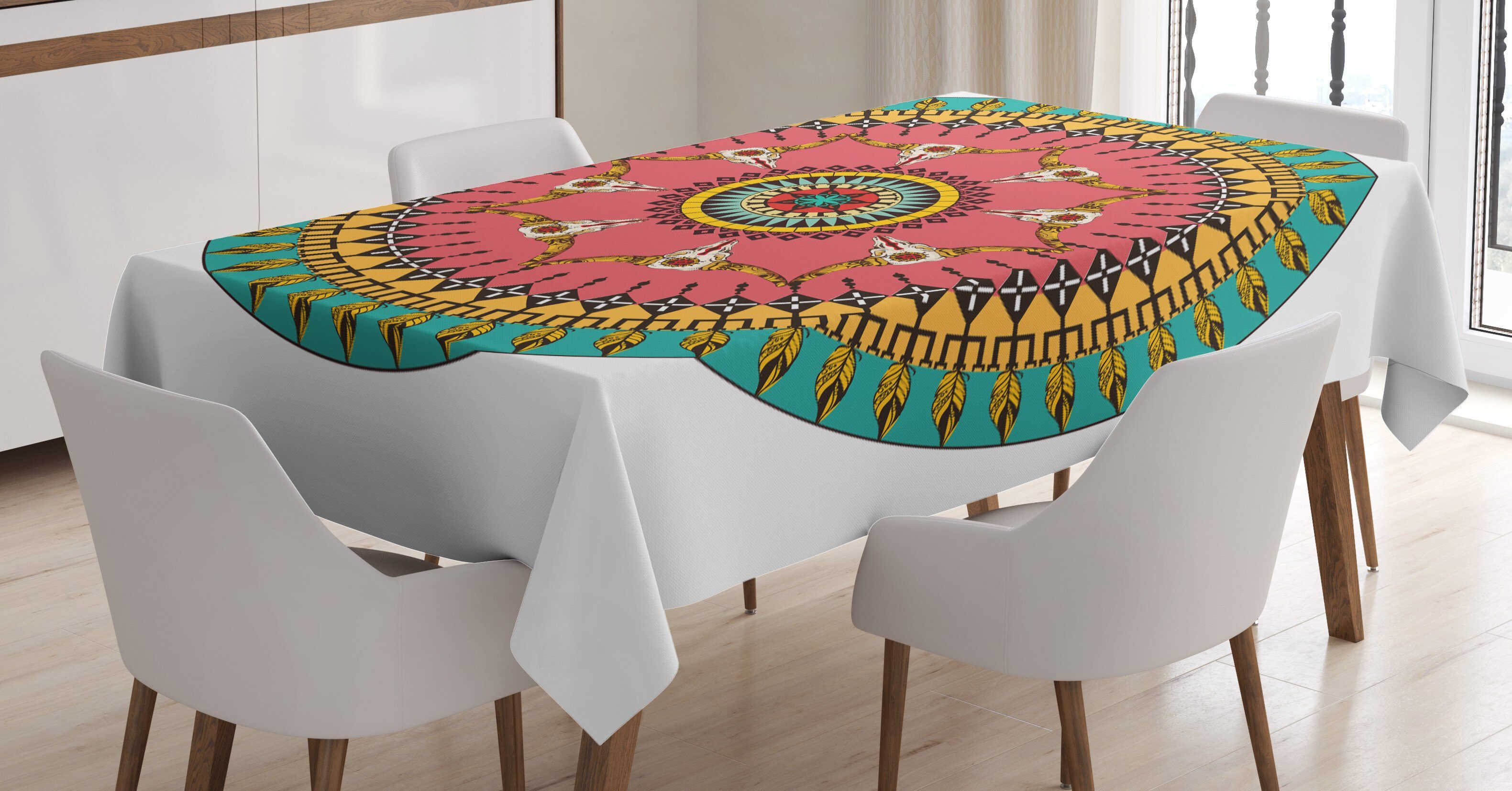Tischdecke geeignet Für Farbfest den amerikanische Bull Bereich Farben, Außen Klare Waschbar Abakuhaus Bunt