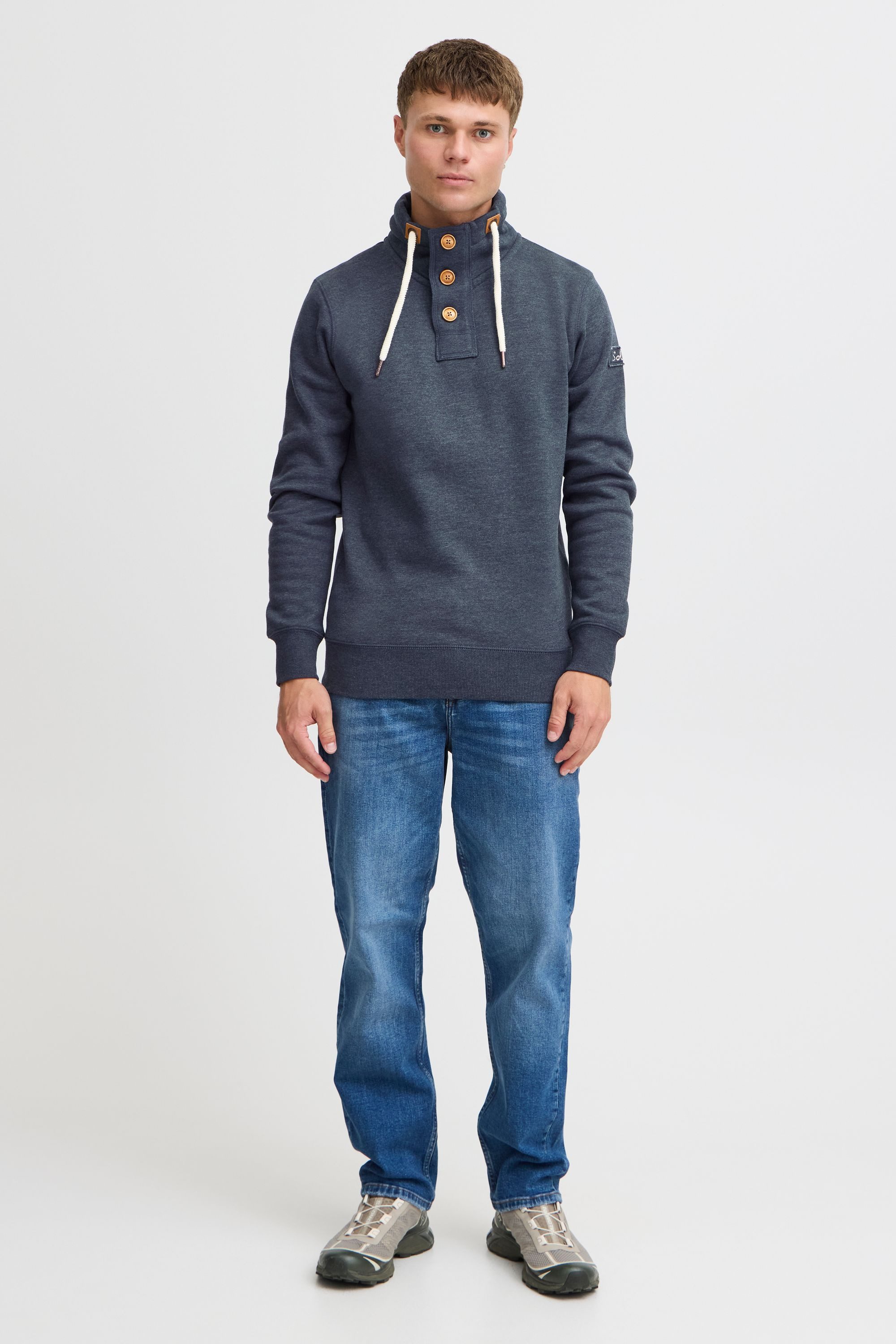 !Solid Stehkragenpullover SDTripTroyer Sweatpullover mit Knopfleiste
