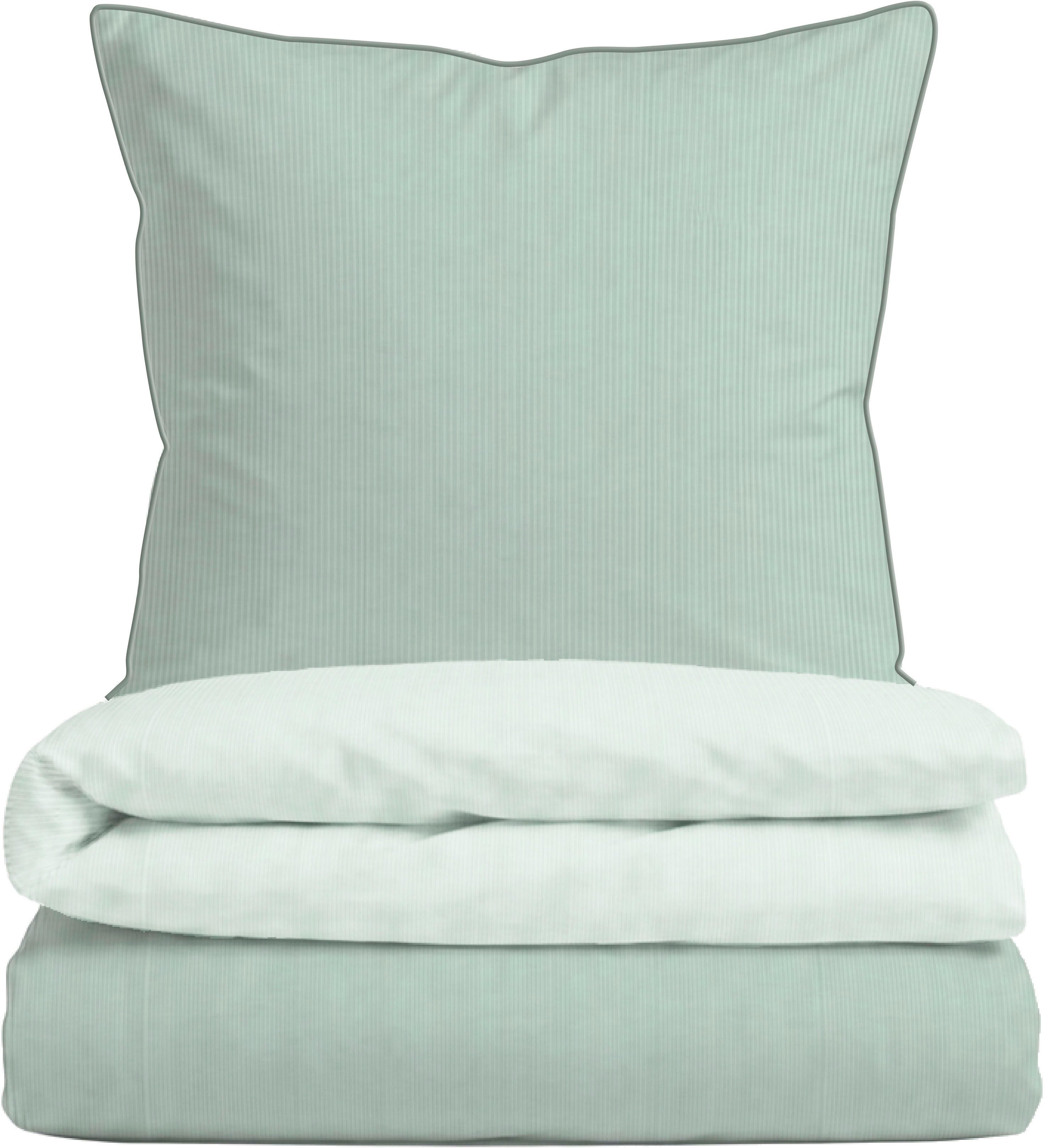 Biberna Wendebettwäsche 0615211 Premium Satin aus 100% Baumwolle mit Reißverschluß, Mako-Satin, 2 teilig, seidig glatt & atmungsaktiv, Reißverschluss, Feine Str – Bild 2 von 5