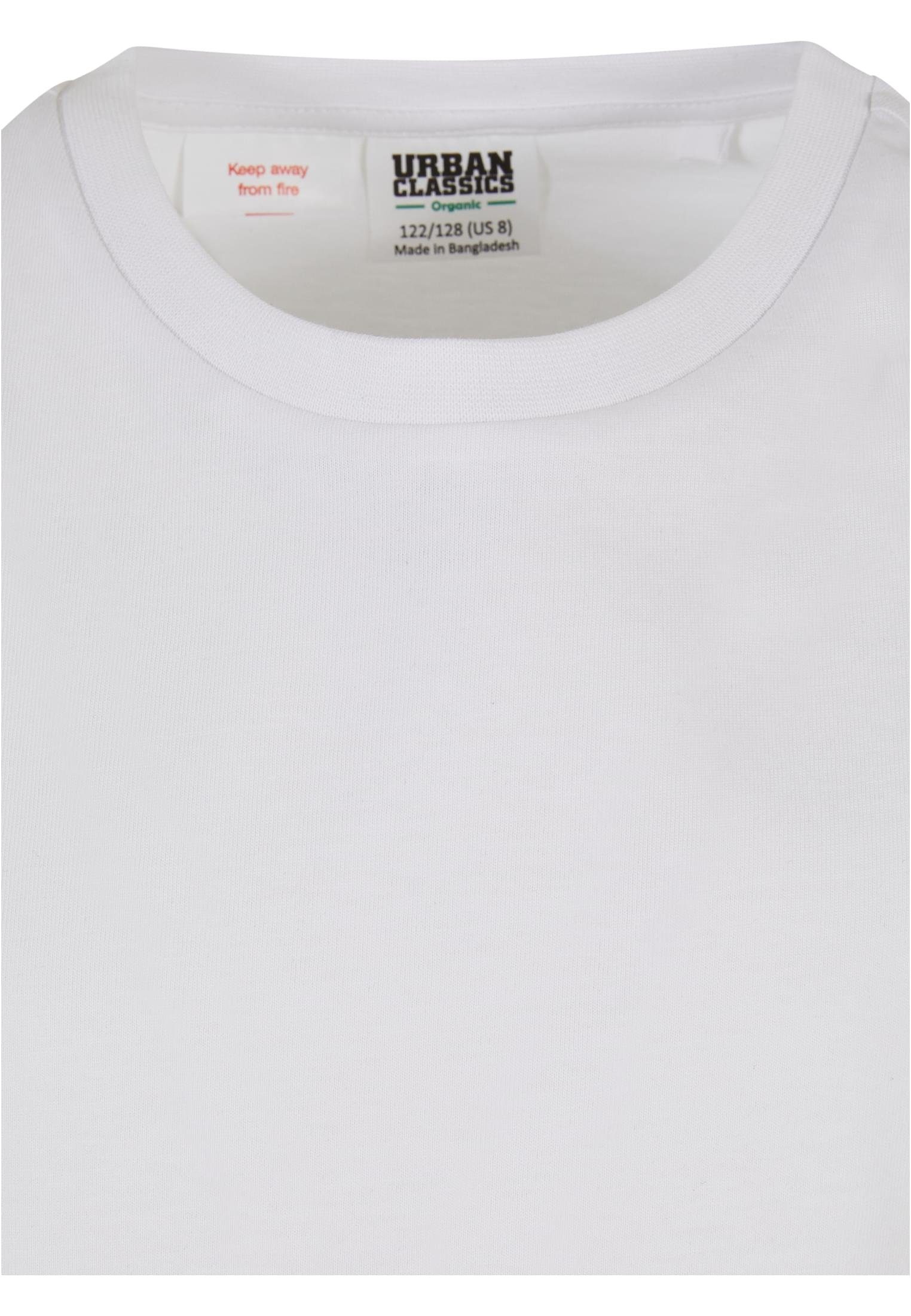 URBAN CLASSICS white (1-tlg) Kinder Tee Kurzarmshirt Organic Volant Girls