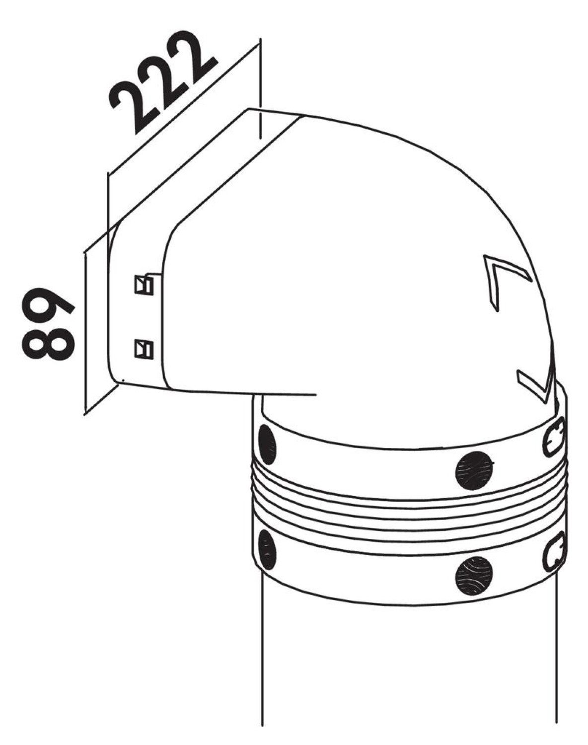 Naber Montagezubehör Dunstabzugshaube COMPAIR PRIME flow® P-UR 150 Umlenkstück 90° mit Rundrohr 1000 mm