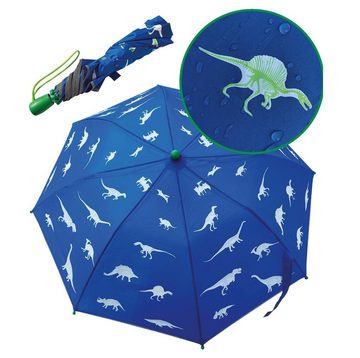 HECKBO Taschenregenschirm Kinder Regenschirm Magic - Dino/Dinosaurier, wechselt bei Regen die Farbe