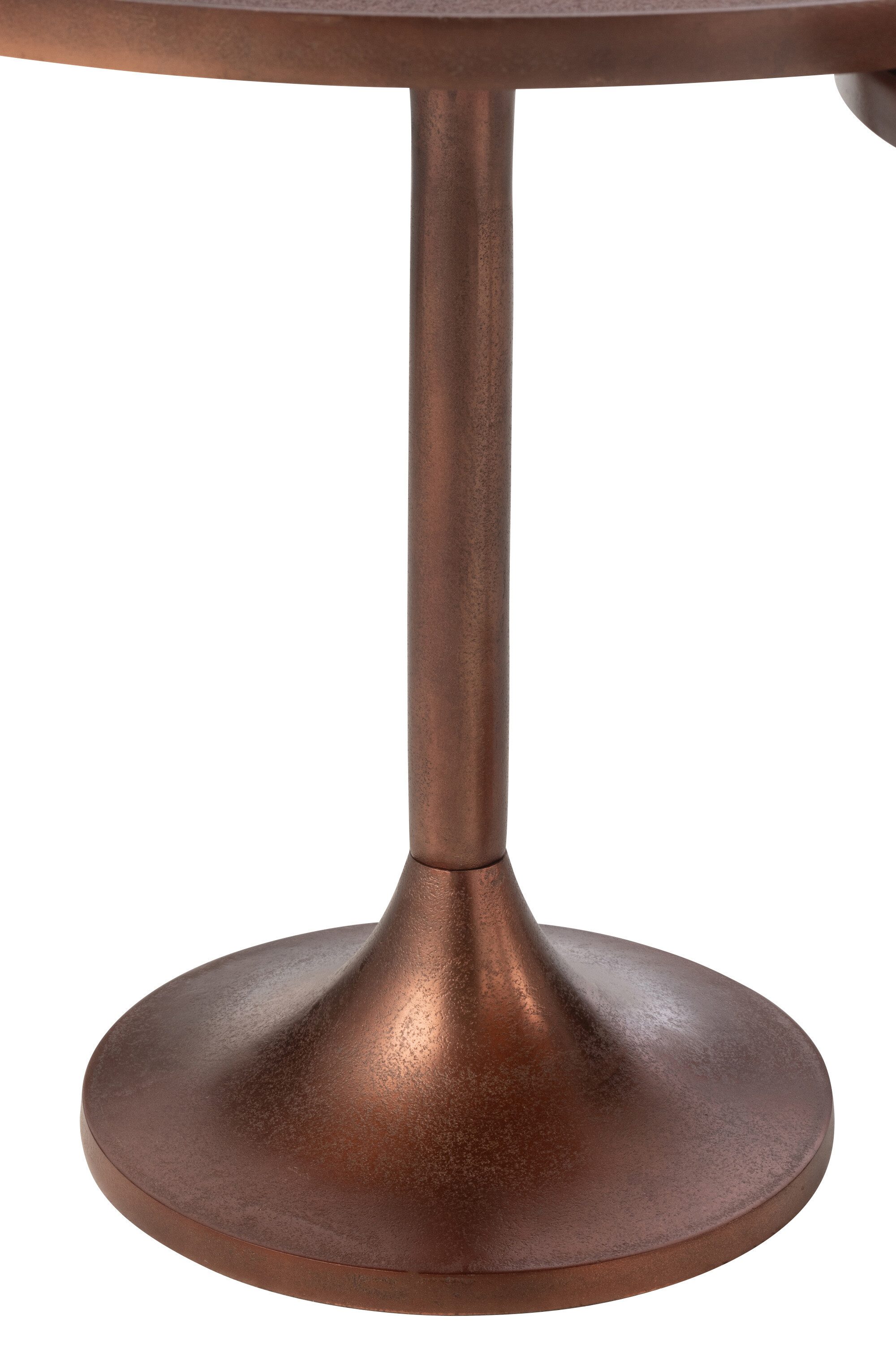 J-line Beistelltisch 2er Set Beistelltische rund Metall Bronze Look braun (2er Set, 2-St., 2er Set), Set aus großem und kleinen Tisch