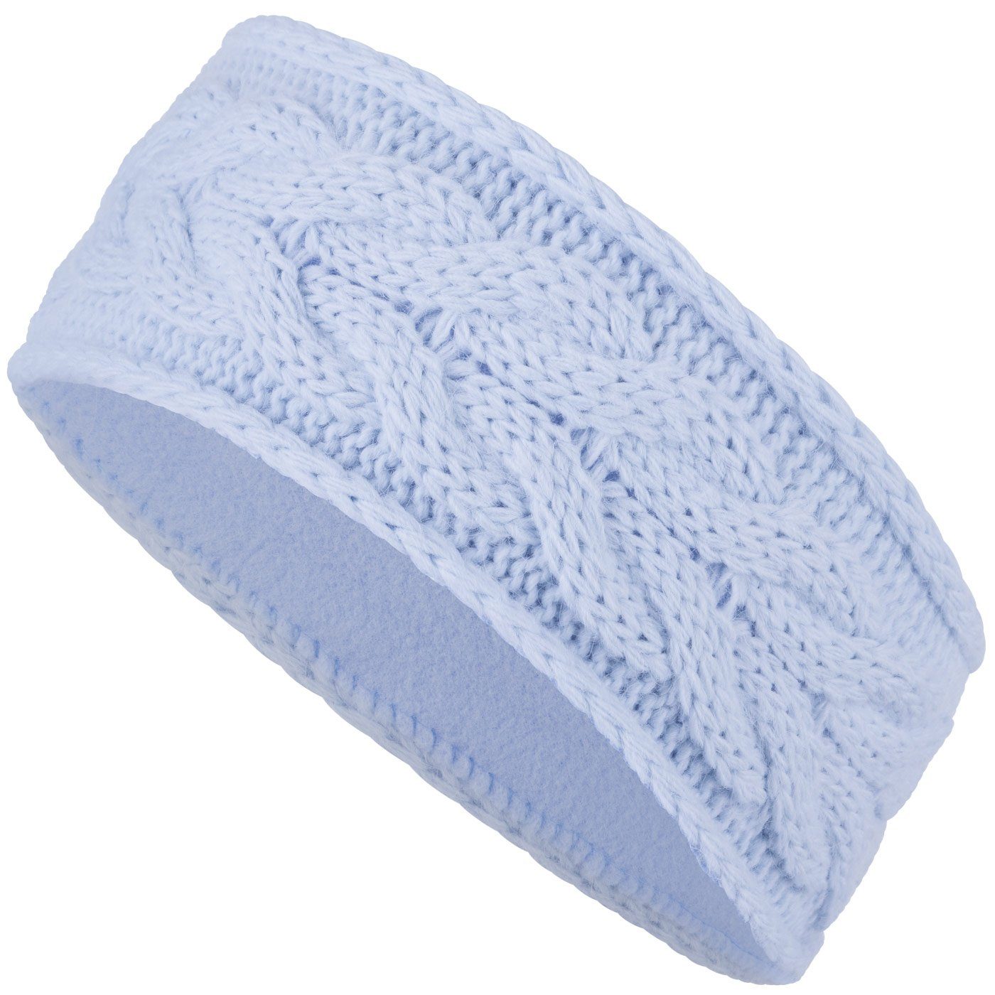 Winterstirnband Strickband hellblau (1-St) Damen Ohrenschützer Band Strick-Stirnband Winter Stirnband Kopfband compagno gefüttert