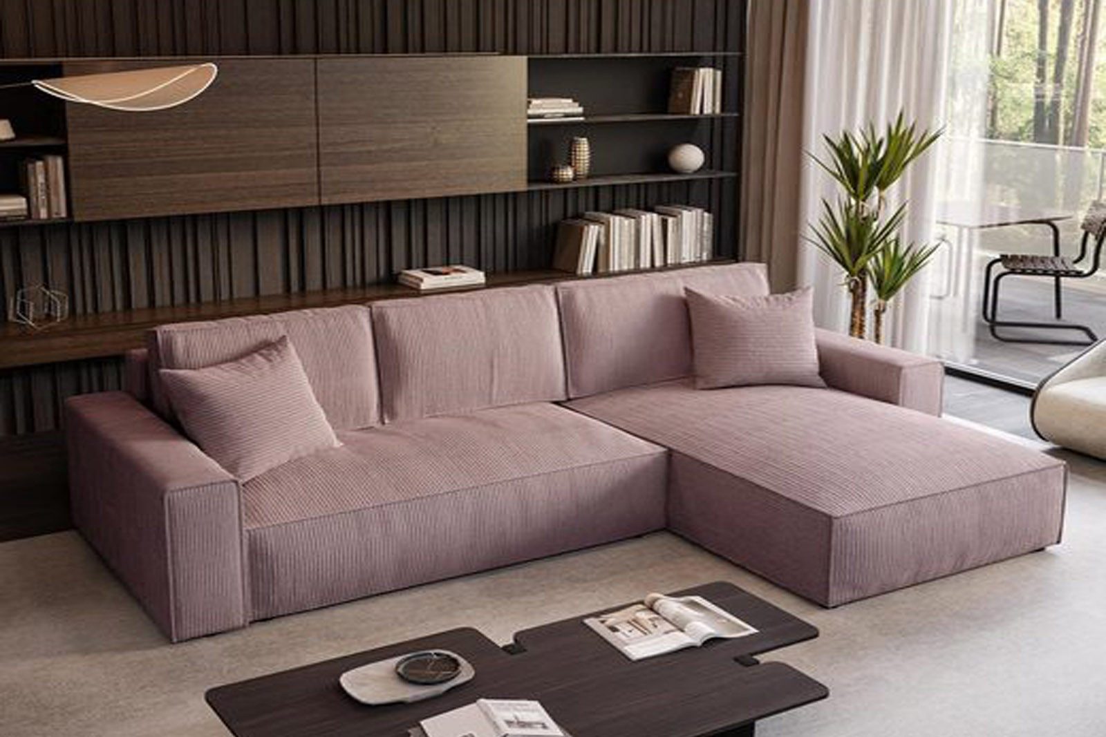 Beautysofa Ecksofa Parys, mit Schlaffuntion, Bettkasten, mit universelle Ottomane, l-förmig Ecke, Eckcoch 290 cm, Cordstoff