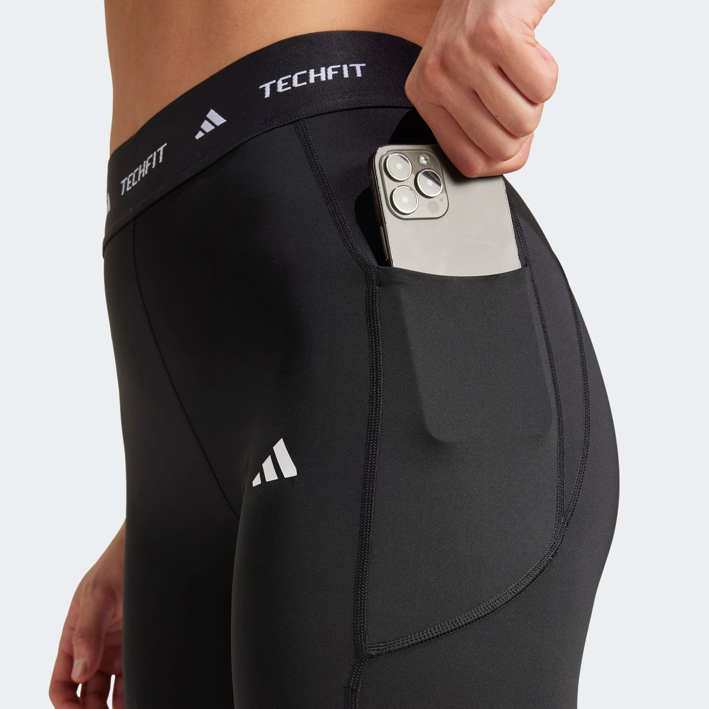 adidas Performance Trainingstights TECHFIT STASH POCKET FULL-LENGTH LEGGINGS sportlicher Stil, für Workout, aus Polyester und Elasthan