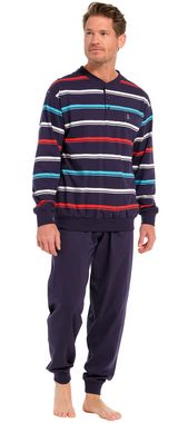 Robson Schlafanzug Herren Pyjama mit Bündchen (2 tlg) Baumwolle