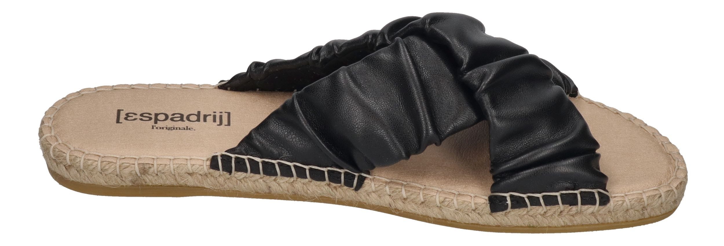 espadrij l´originale CROISETTE RUFFLE Pantolette Noir