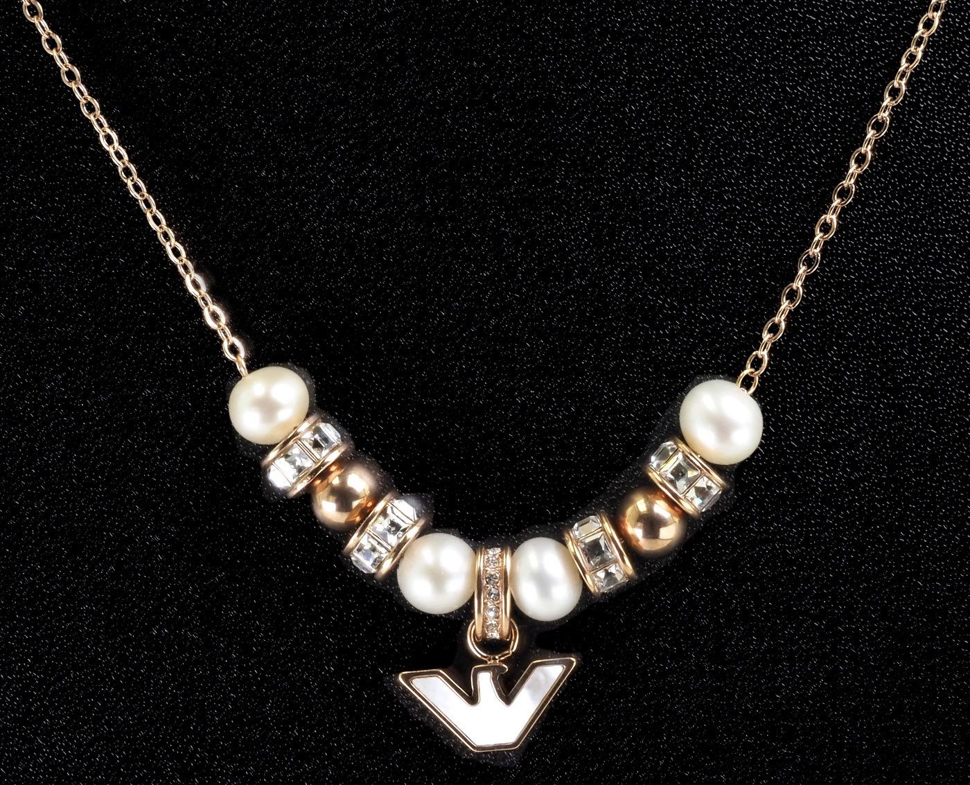 Emporio Armani Collier Damen EGS3053221 Rose Weiß Zirkonia 45 cm, Mit Zirko günstig online kaufen