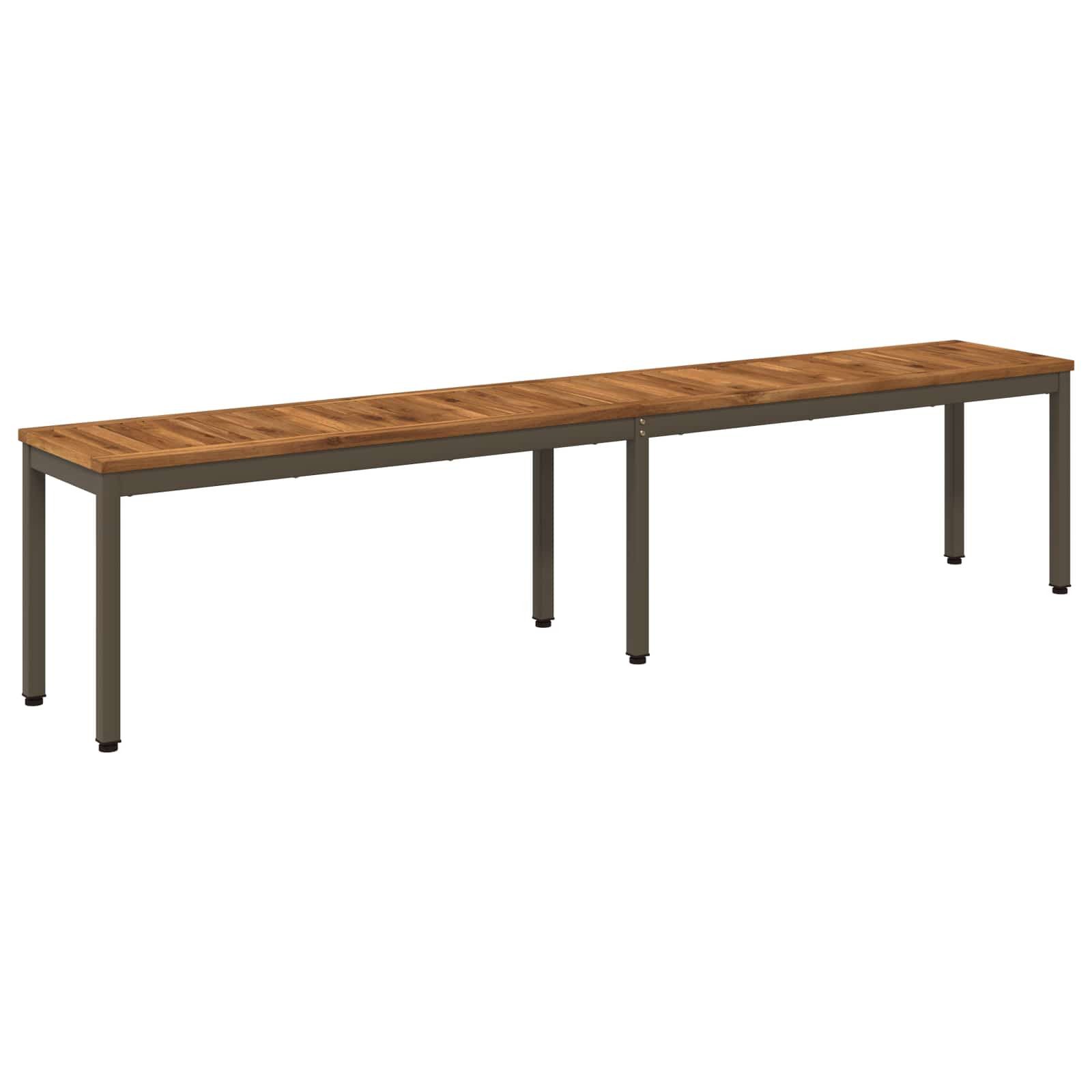 vidaXL Gartenbank Gartenbank 201 x 35 x 45 cm Massivholz Natur und Kaffee (1-St)