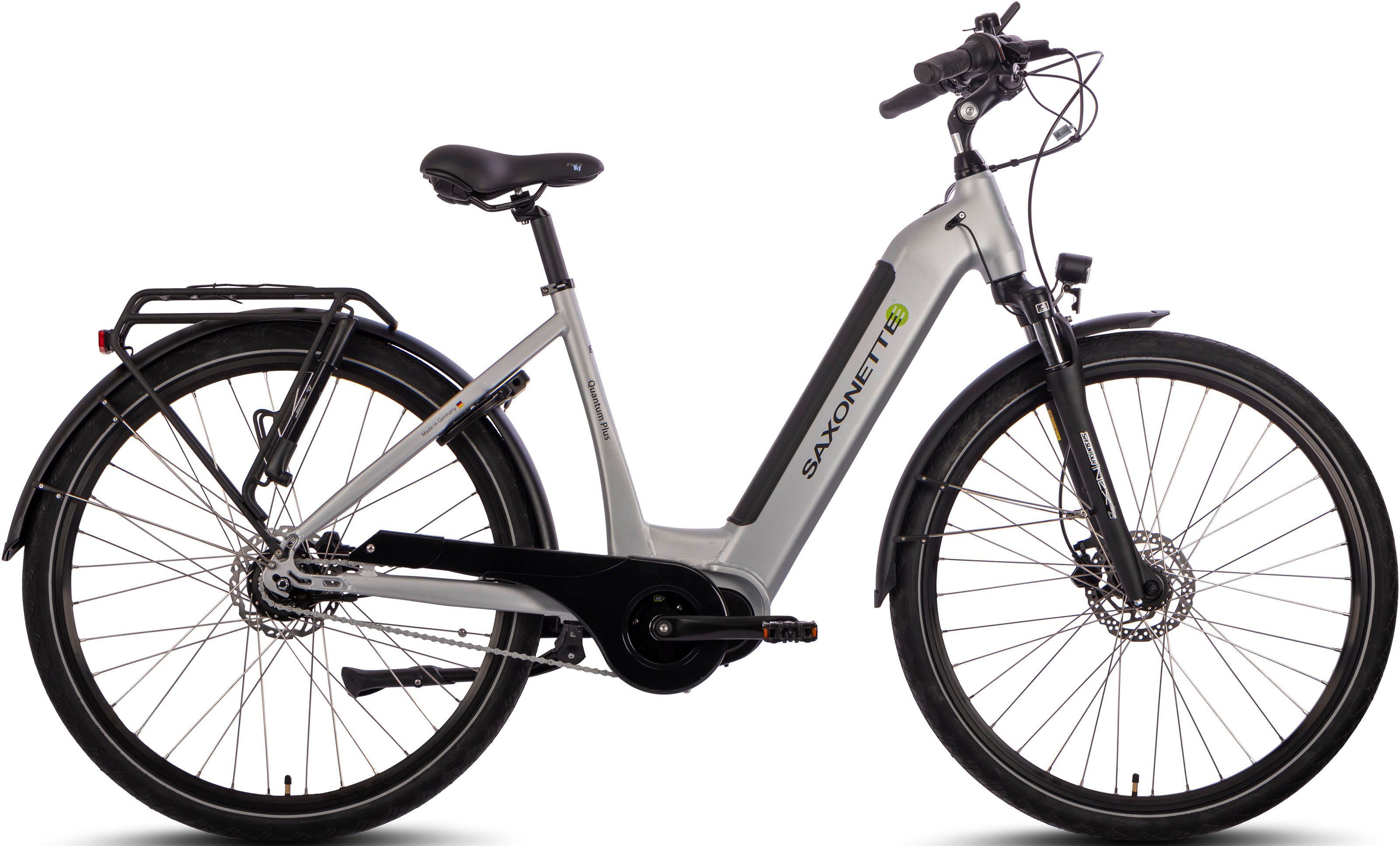 SAXONETTE E-Bike Quantum Plus, 8 Gang Shimano Nexus Schaltwerk, Nabenschaltung, Mittelmotor, 540 Wh Akku, Pedelec, Elektrofahrrad für Damen u. Herren, Cityrad