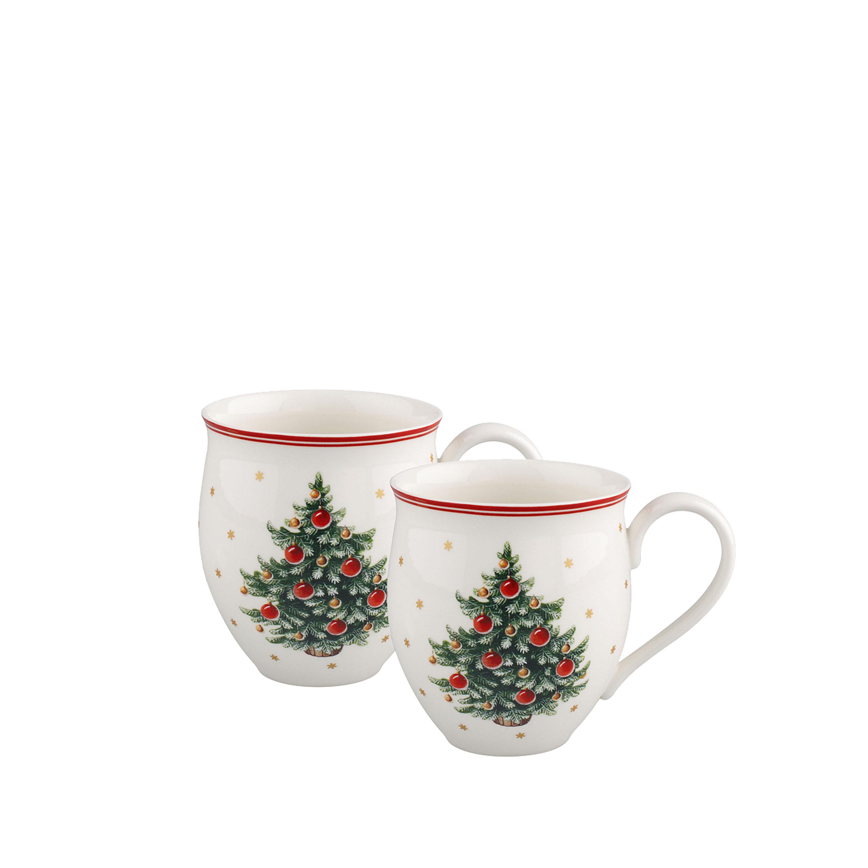 Villeroy & Boch Becher Toy's Delight Becher mit Henkel Set 2-tlg., Tannenbaum, 2-tlg., Porzellan, Premium Porzellan
