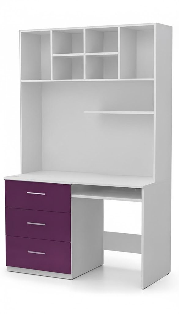 JVmoebel Schreibtisch Moderner Schreibtisch Lila Hochglanz Tisch fürs Kinder SOFORT (Schreibtisch), Made in Europa