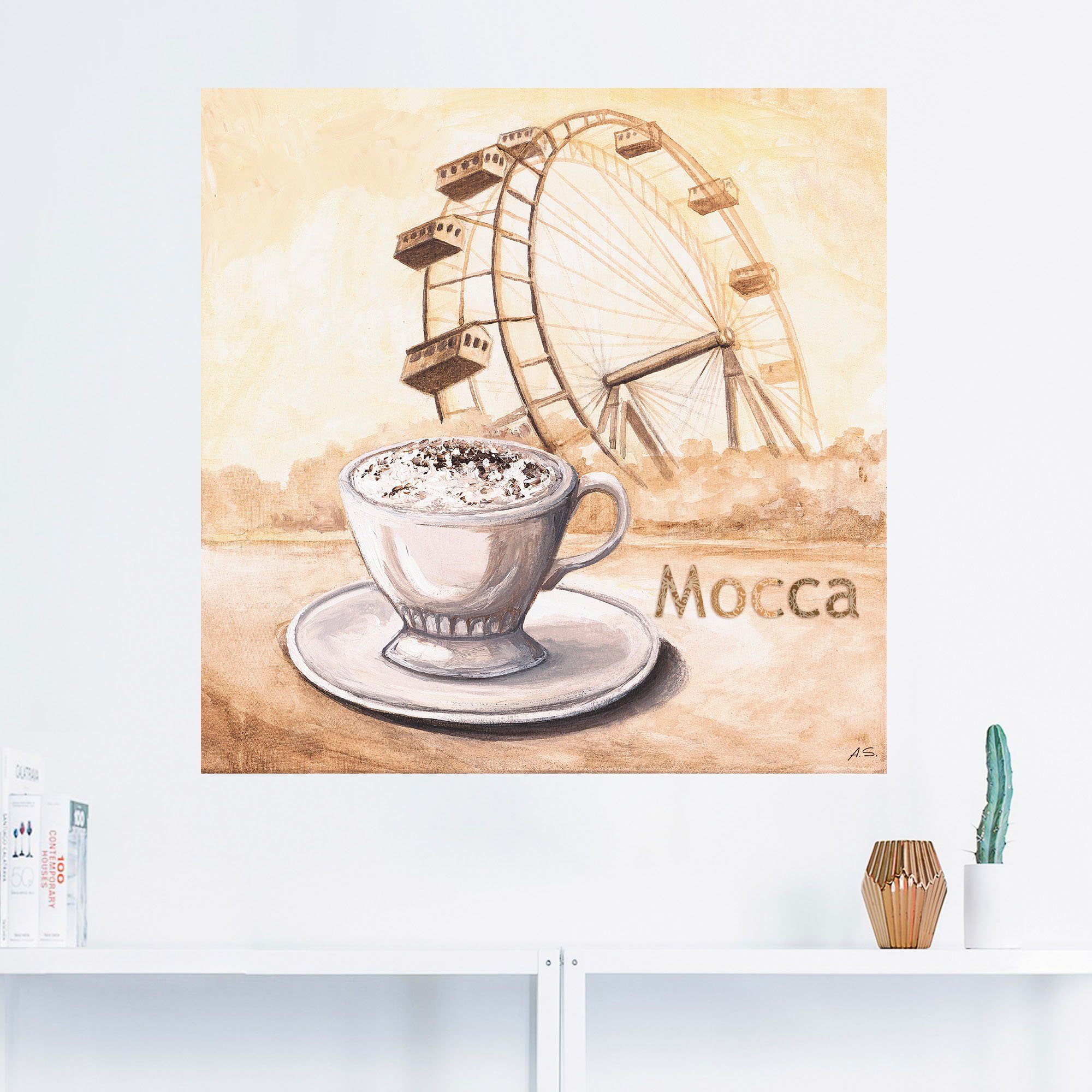 Wandbild als Wien, Mocca versch. Bilder Poster Artland (1 Alubild, in Leinwandbild, oder Wandaufkleber St), Kaffee Größen in