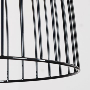 hofstein Hängeleuchte moderne Hängelampe aus Metall in Schwarz, ohne Leuchtmittel, Leuchte mit Schirm in Gitter-Optik (24cm), Höhe max. 160cm, 1x E27