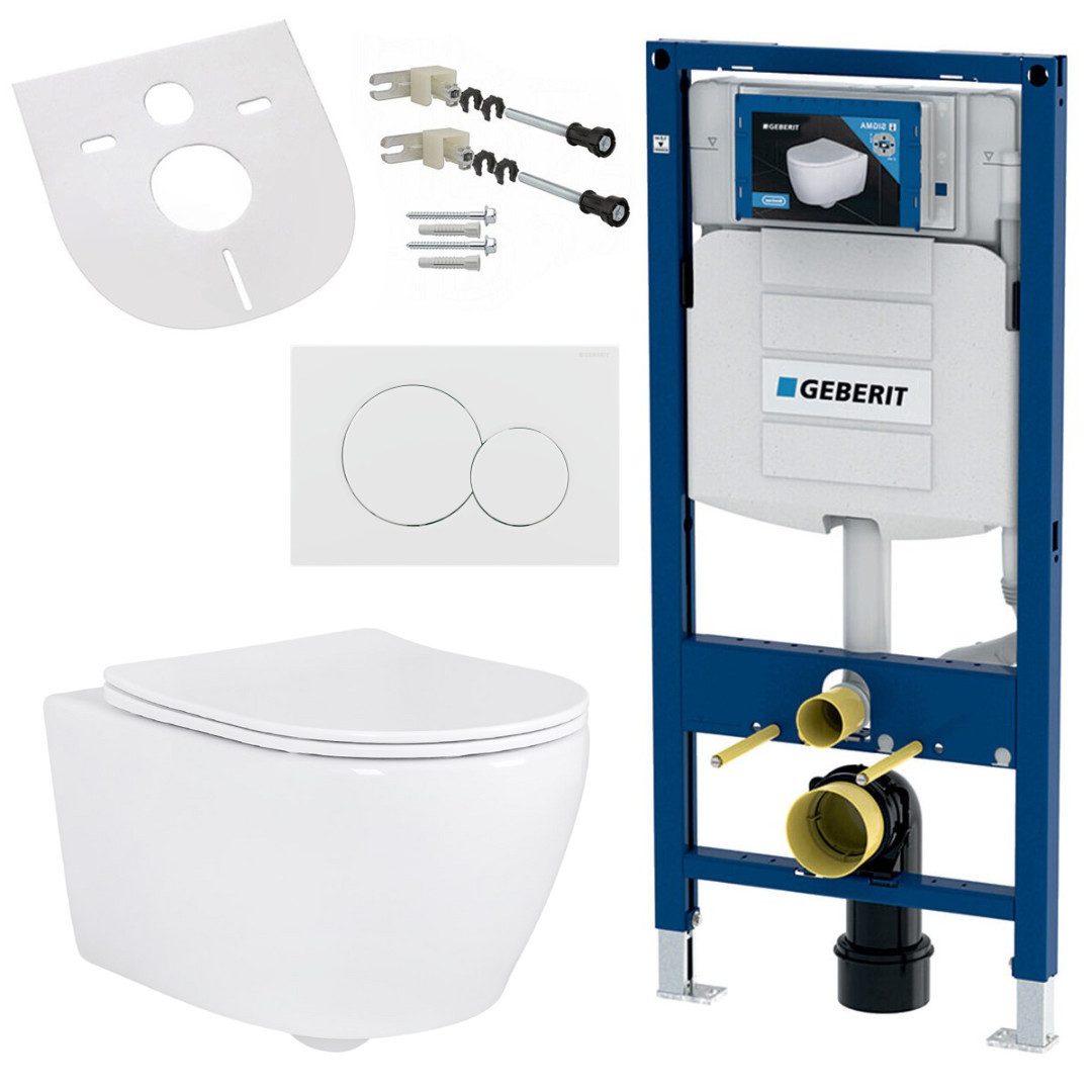 GEBERIT Tiefspül-WC GEBERIT-AL5513-SET, Spülrandloses Hänge-WC mit Softclos günstig online kaufen