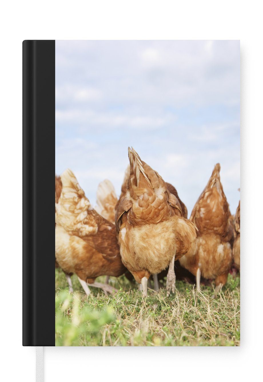 MuchoWow Notizbuch Hühner auf dem Feld, Journal, Merkzettel, Tagebuch, Notizheft, A5, 98 Seiten, Haushaltsbuch