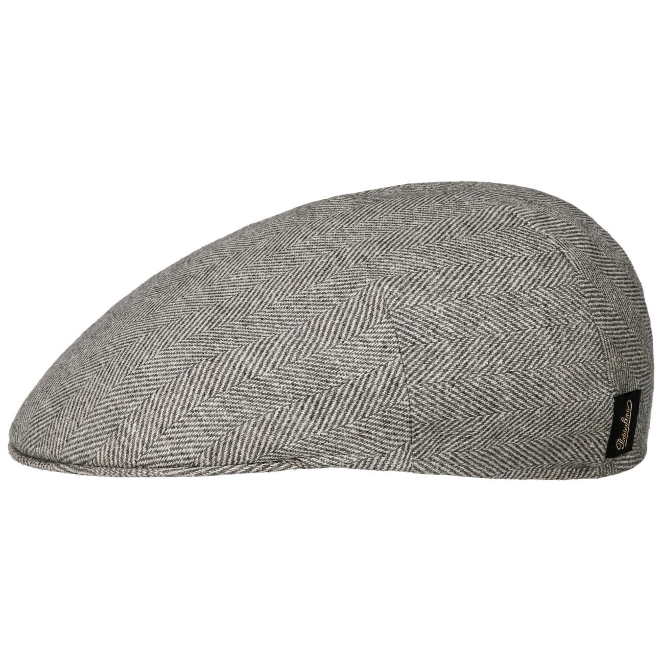 Borsalino Flat Cap (1-St) Schirmmütze mit Schirm, Made in Italy