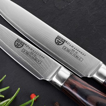GRÄWE Damastmesser GRÄWE Damast-Messerset mit Wetzstein 3-teilig klein
