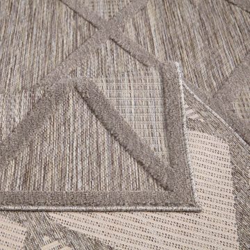Teppich In-& Outdoorteppich Santorini 457, 3D-Effekt, Raute-Look, Carpet City, rechteckig, Höhe: 5 mm, Wetterfest & UV-beständig für Terrasse, Balkon, Küche, Flur