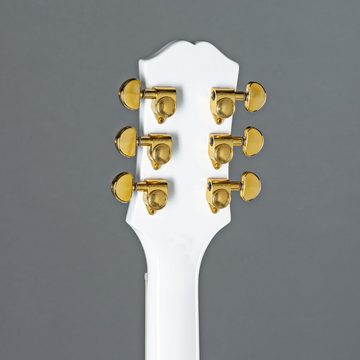 Epiphone E-Gitarre, Les Paul Custom Alpine White - Single Cut E-Gitarre