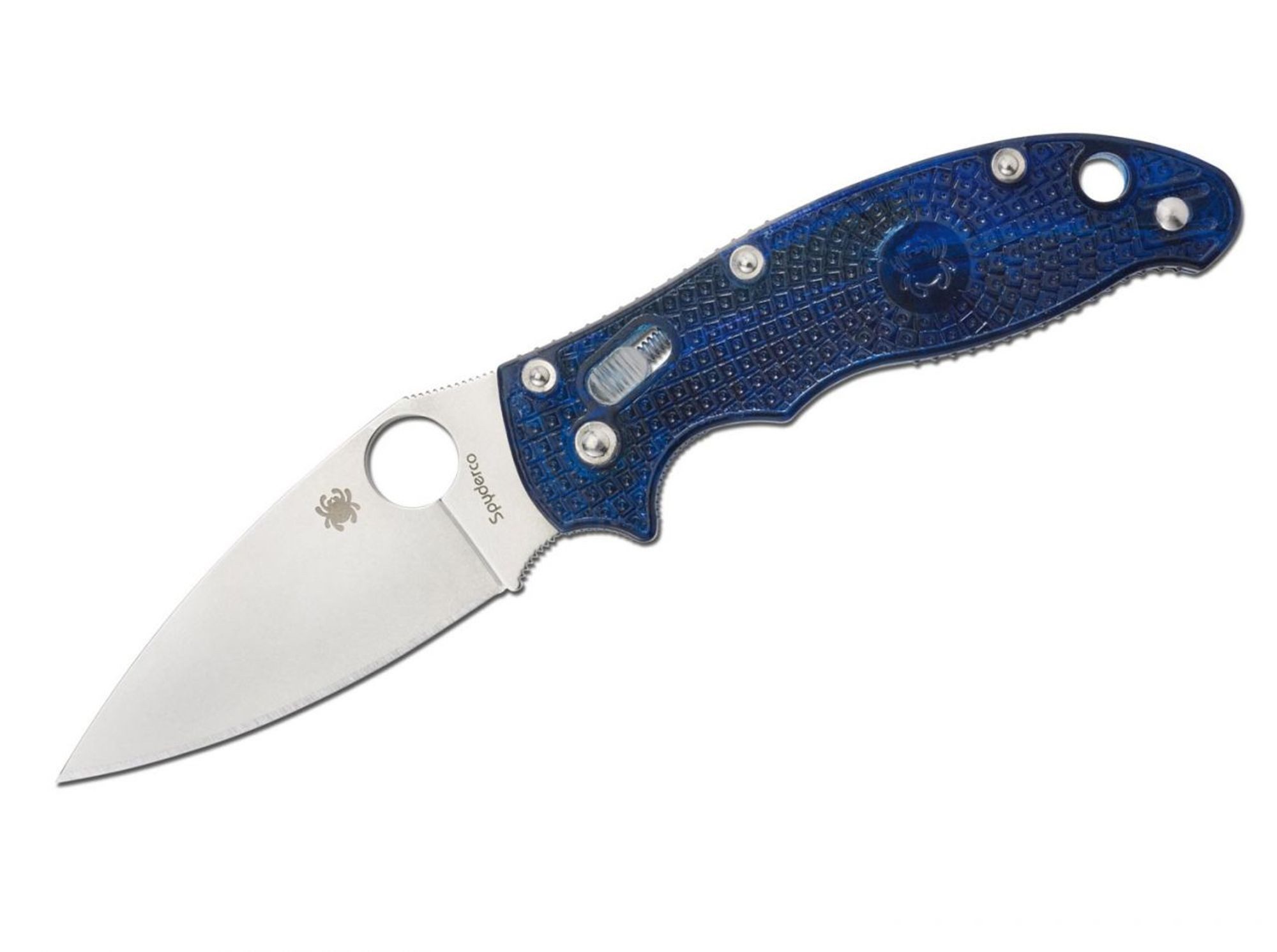 Spyderco Taschenmesser Spyderco Manix 2, Transluscent Handle, Blue, Plain