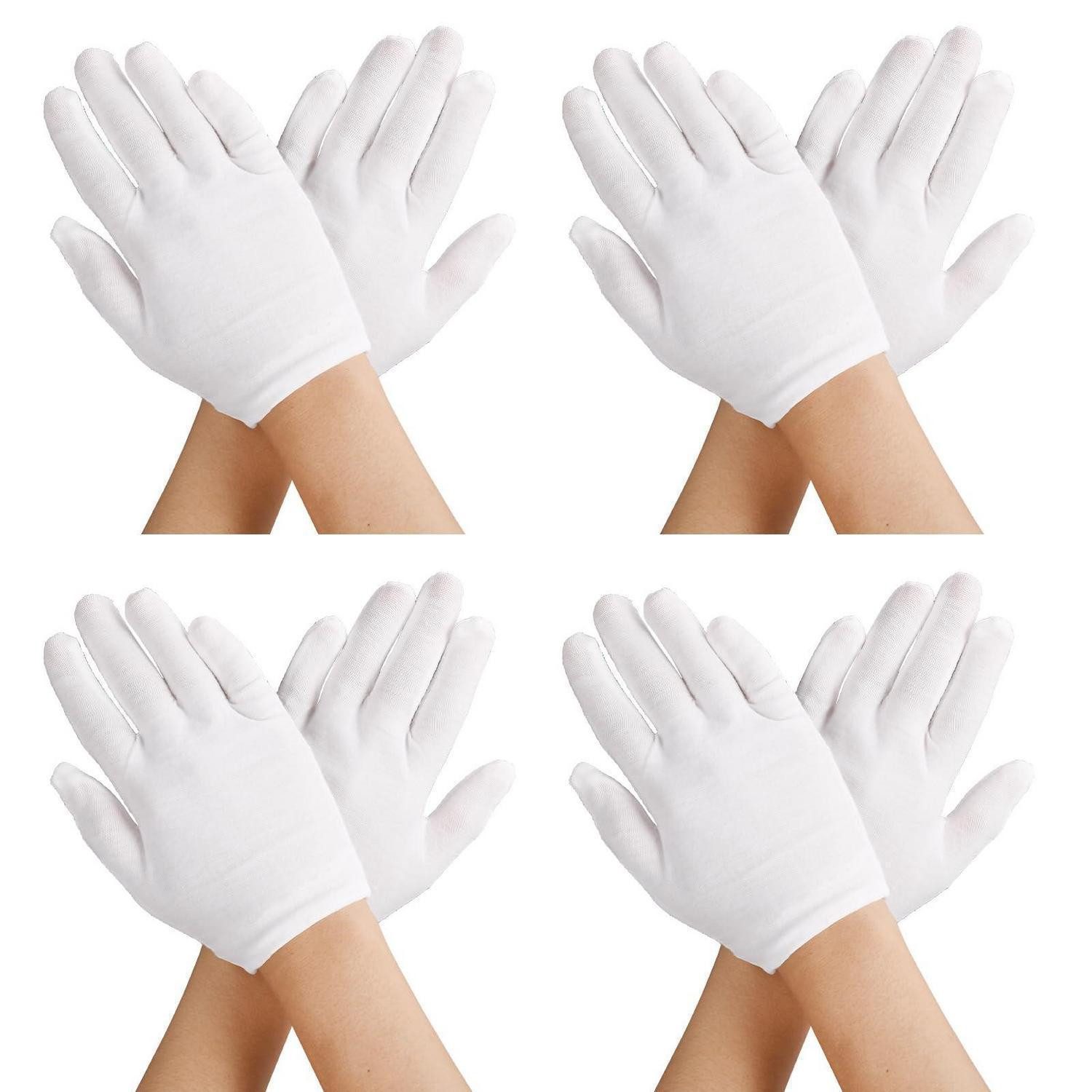 LuxusKollektion Baumwollhandschuhe Kinder Partyhandschuhe Weiß Baumwolle 4 Paar (4-St)