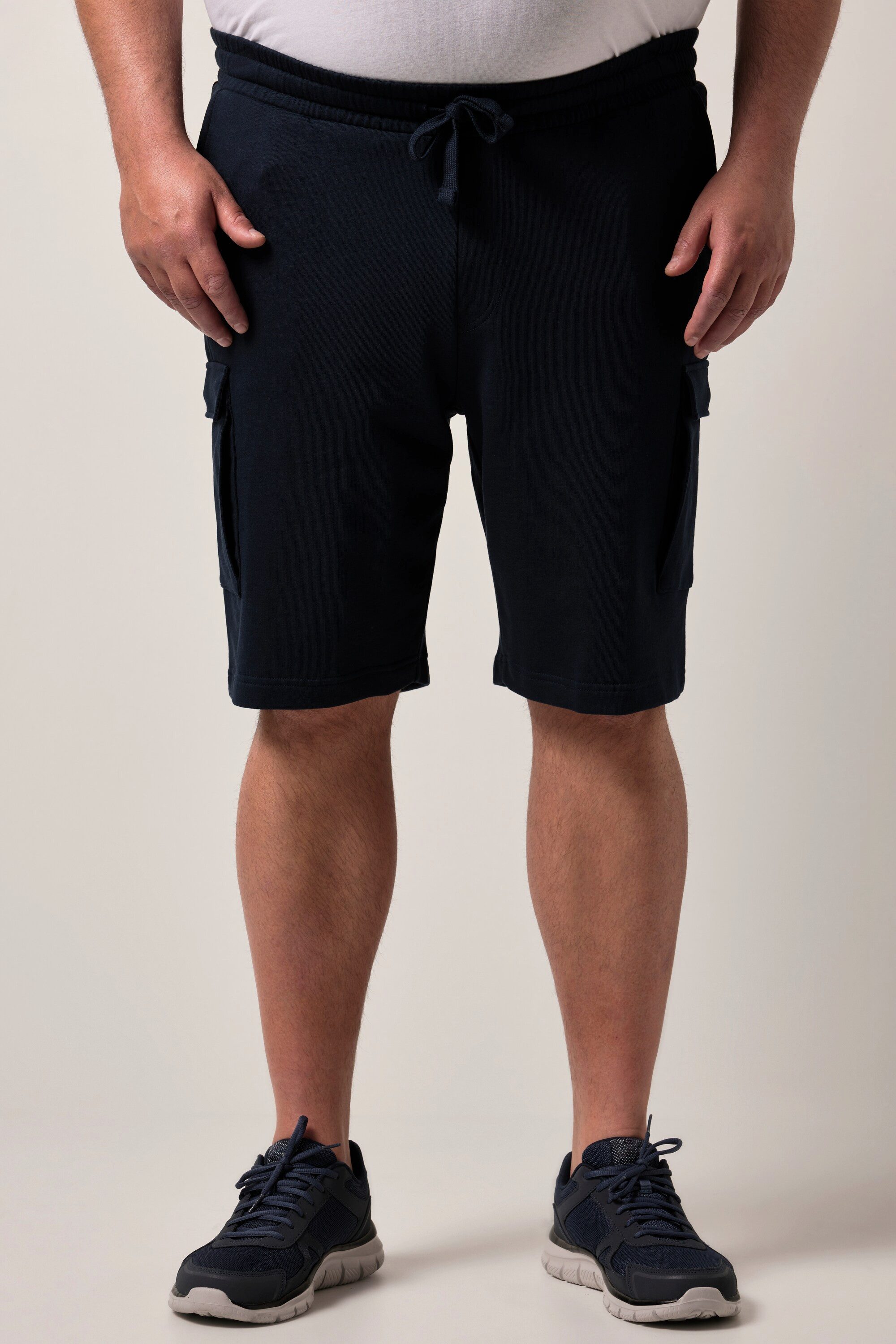 Men Plus Bermudas Cargo-Sweatbermuda Bauchfit Basic Fit Elastikbund günstig online kaufen