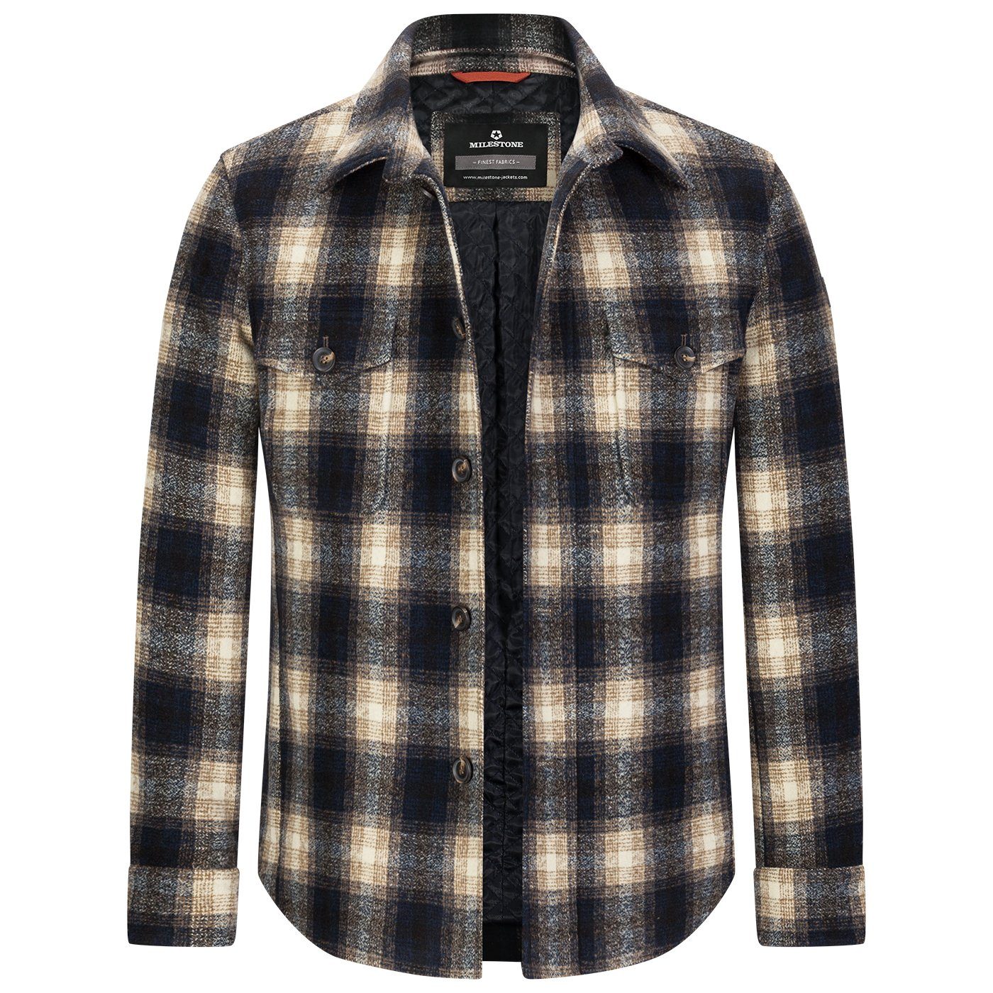 Milestone Wolljacke Pizaro Herrenjacke Overshirt Hemdjacke mit Karomuster günstig online kaufen