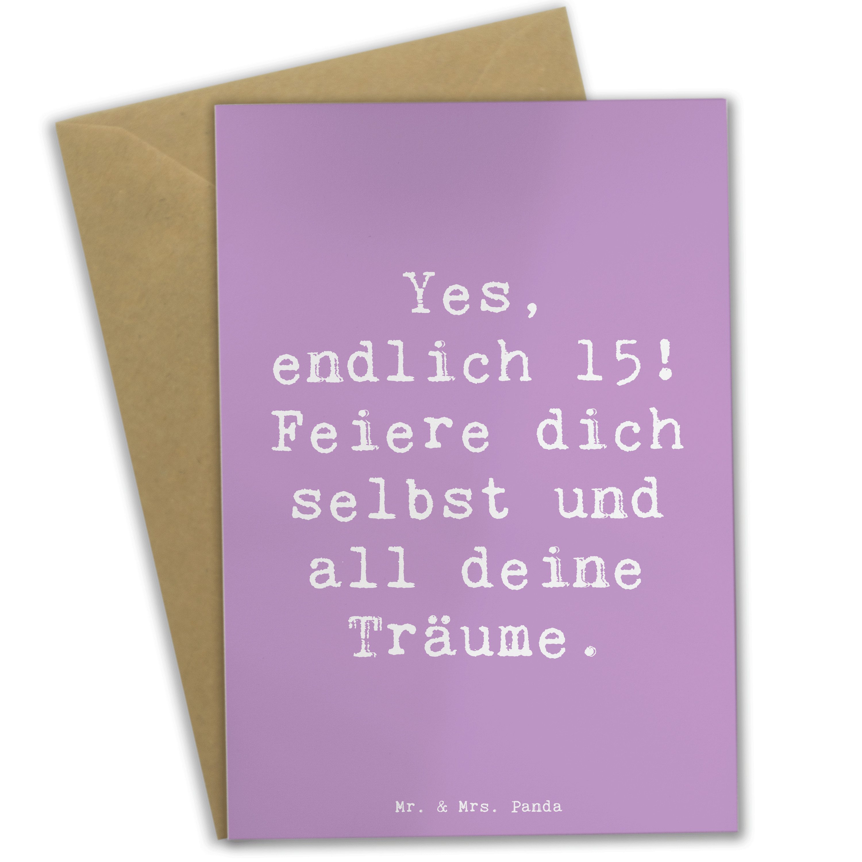 Grußkarte Spruch 15. Geburtstag Freude - Lavendeltraum - Geschenk, Großartiges