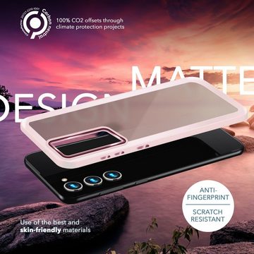 Nalia Smartphone-Hülle Samsung Galaxy S23, Hybrid Hülle Semi-Transparent Matt / 2x Display- & Kameraschutz / Case