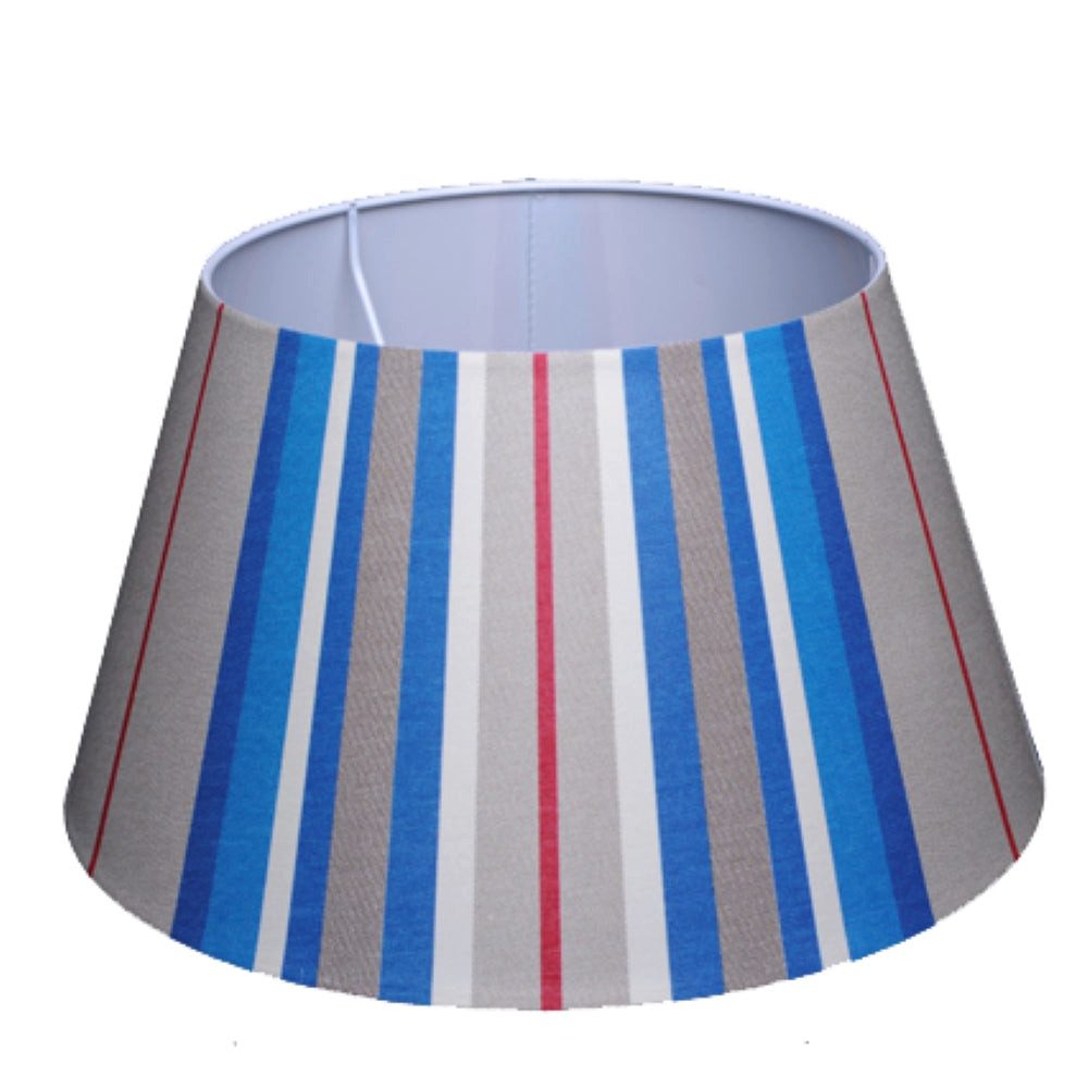 Dirk Davids Leuchten GmbH Lampenschirm Lampenschirm für Tischleuchte in Streifen Bunt Blau 30-19-17cm