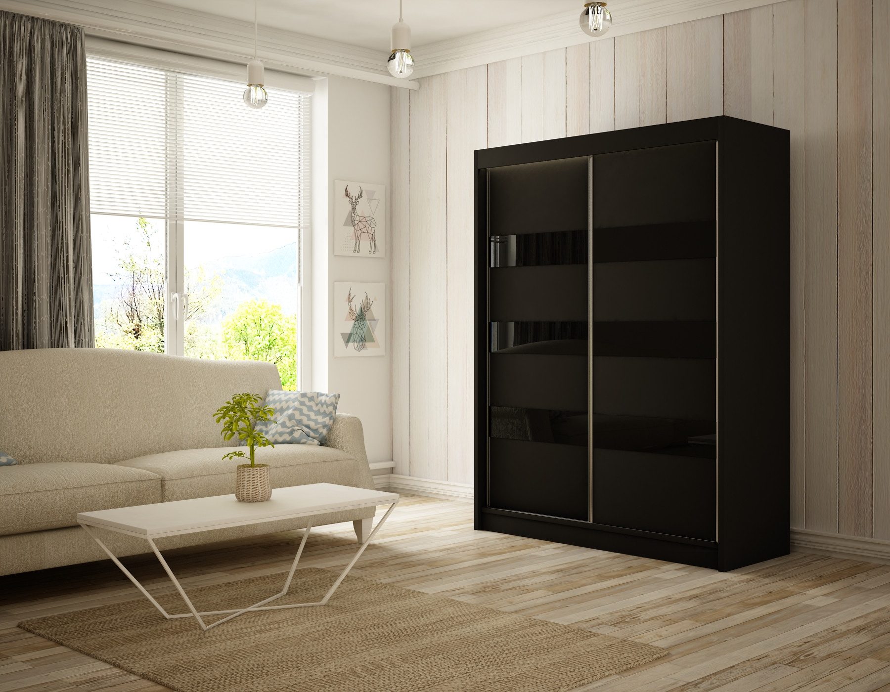ALTDECOR Schiebetürenschrank SOLTI (Kleiderschrank Garderobenschrank mit günstig online kaufen