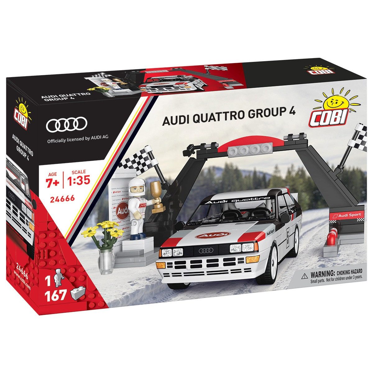 COBI Weihnachtsbaumkugel Bausatz Audi Quattro Group 4 weiß/gelb 1:35 1 Figur