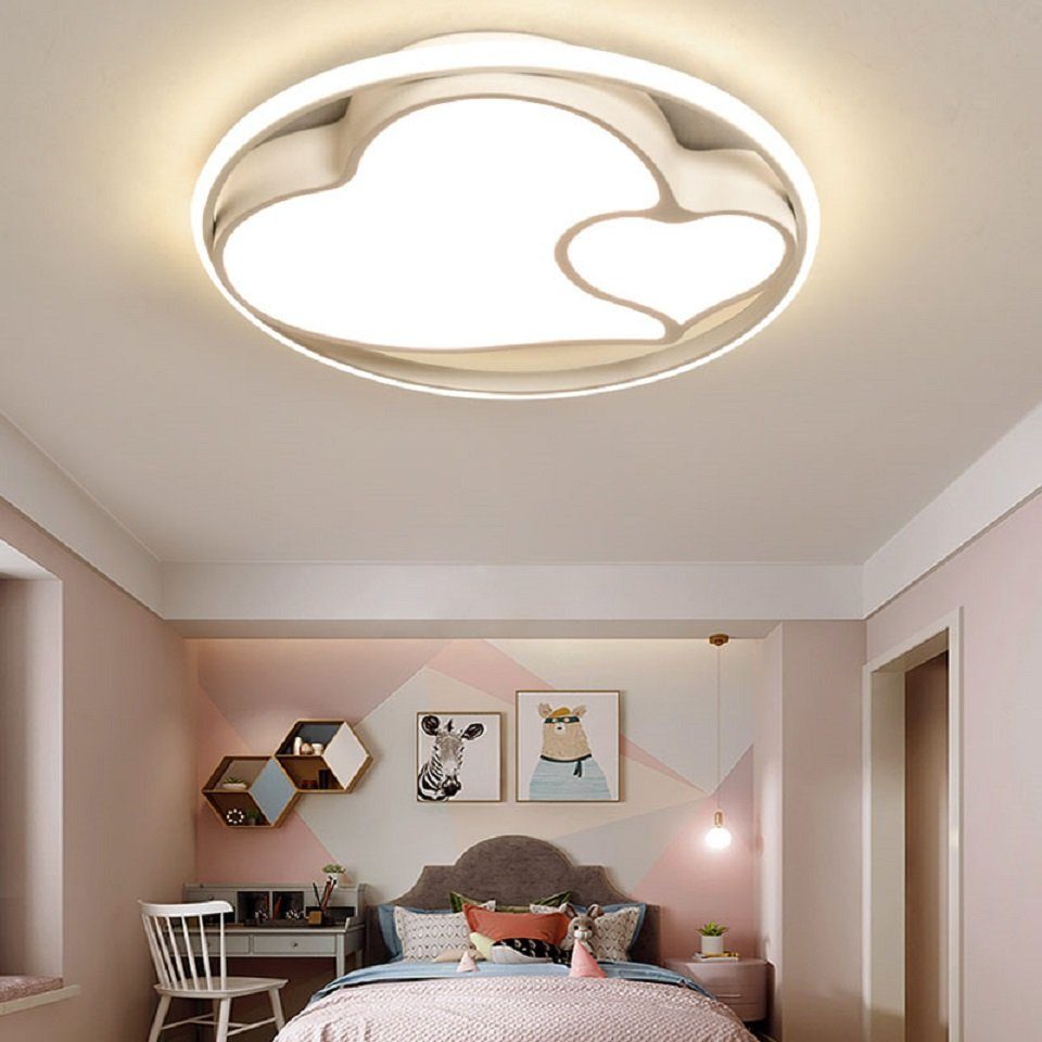 Daskoo Deckenleuchten 33W Herzform LED Deckenlampe mit Fernbedienung Dimmbar Wohnzimmer, LED fest integriert, Neutralweiß, Warmweiß, Kaltweiß, LED Deckenleuchte stufenlos dimmbar | Deckenlampen