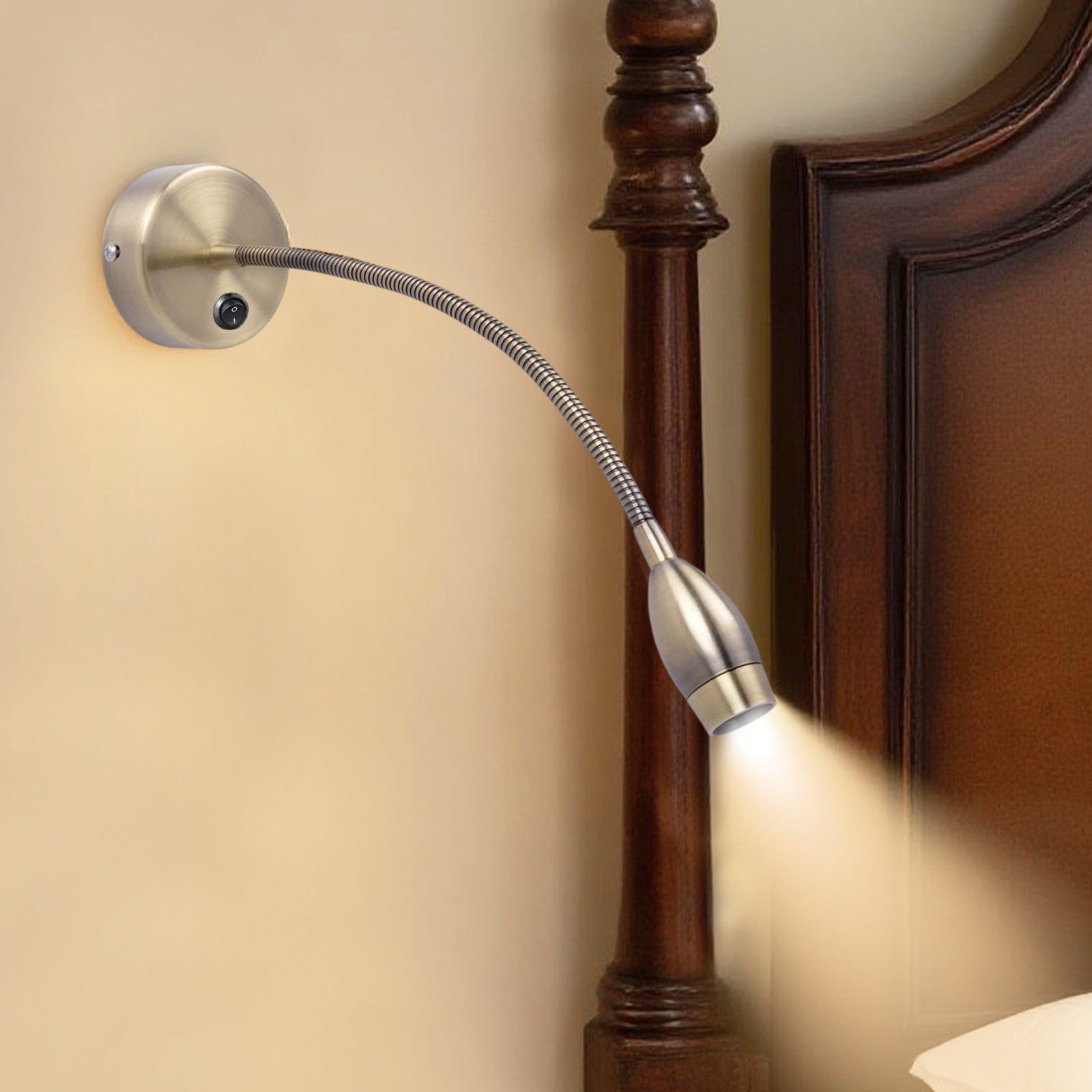 Nettlife LED Wandleuchte Leselampe mit Schalter 2er Innen Leseleuchte Bettl günstig online kaufen