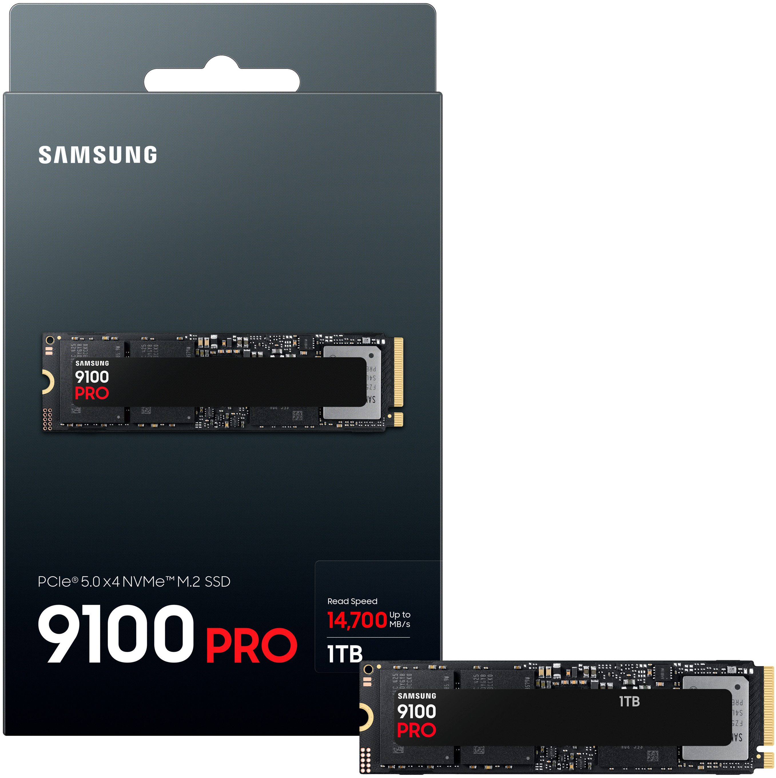 Samsung 9100 PRO SSD interne Gaming-SSD (1 TB) 2,5" 14700 MB/S Lesegeschwindigkeit, 13300 MB/S Schreibgeschwindigkeit