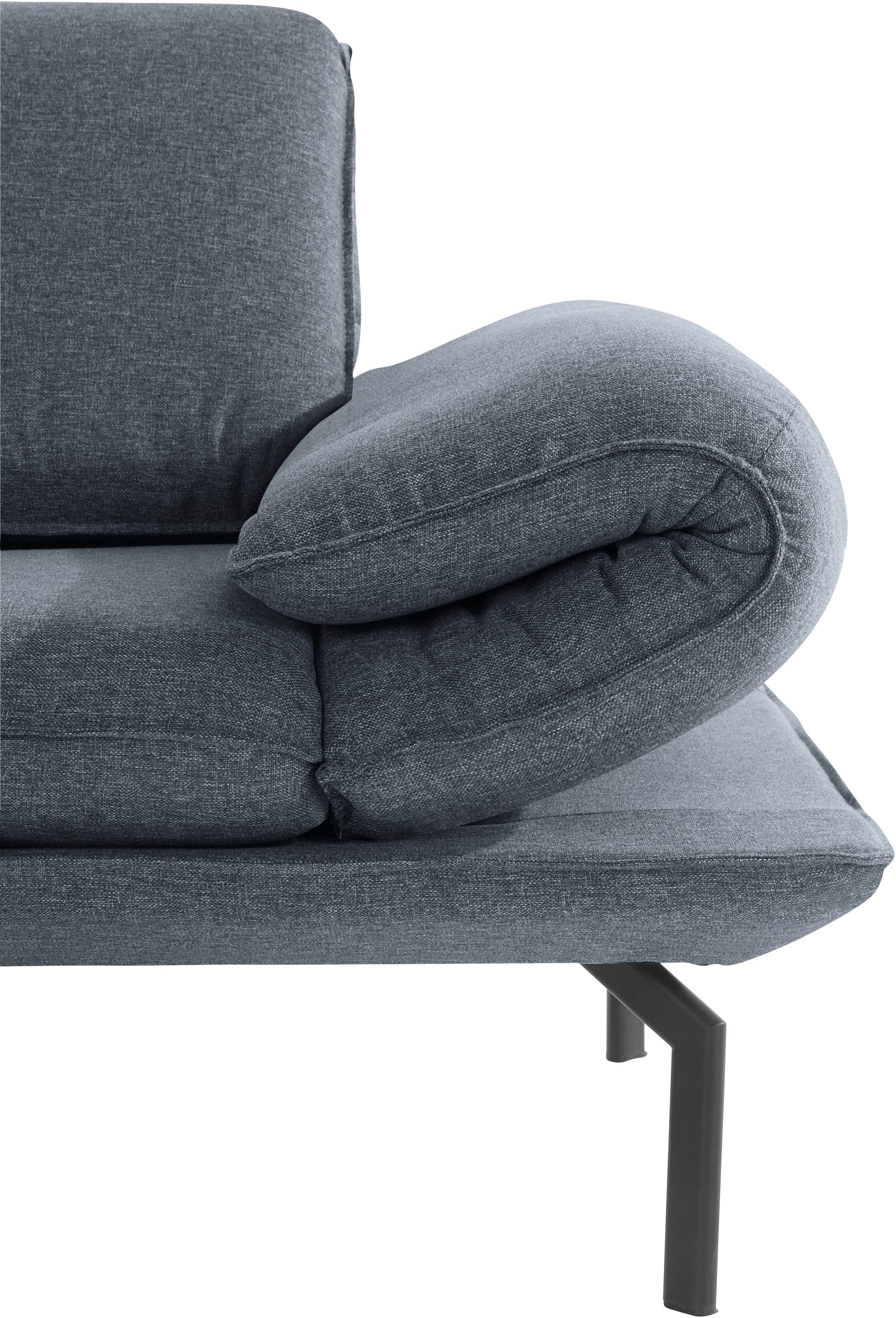 DOMO collection 2-Sitzer aus wahlweise Winkelfuß Rückenfunktion, Arm- mit und Metall York, New mit