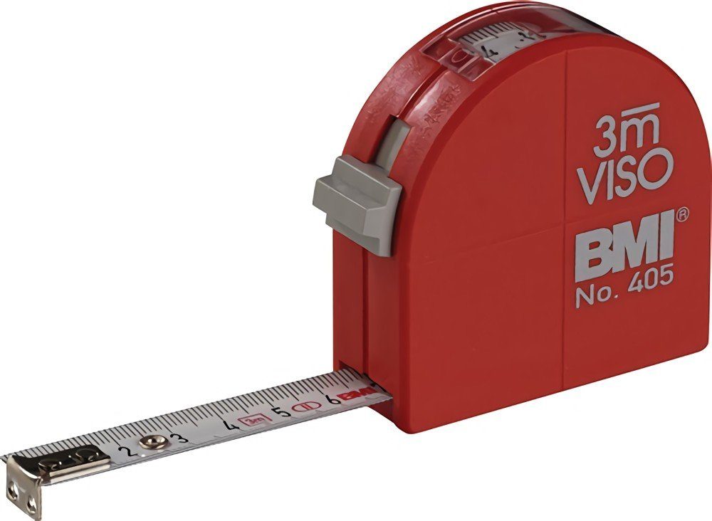 BMI Rollbandmaß Taschenrollbandmaß VISO L.3m B.16mm mm/mm EG II PA Sichtfenster BMI f