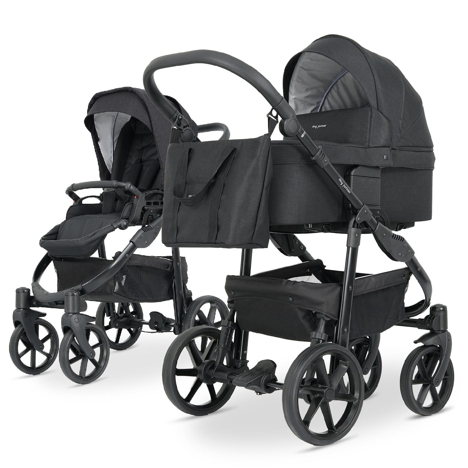 Kombi-Kinderwagen my junior® MIYO² All Black 2in1