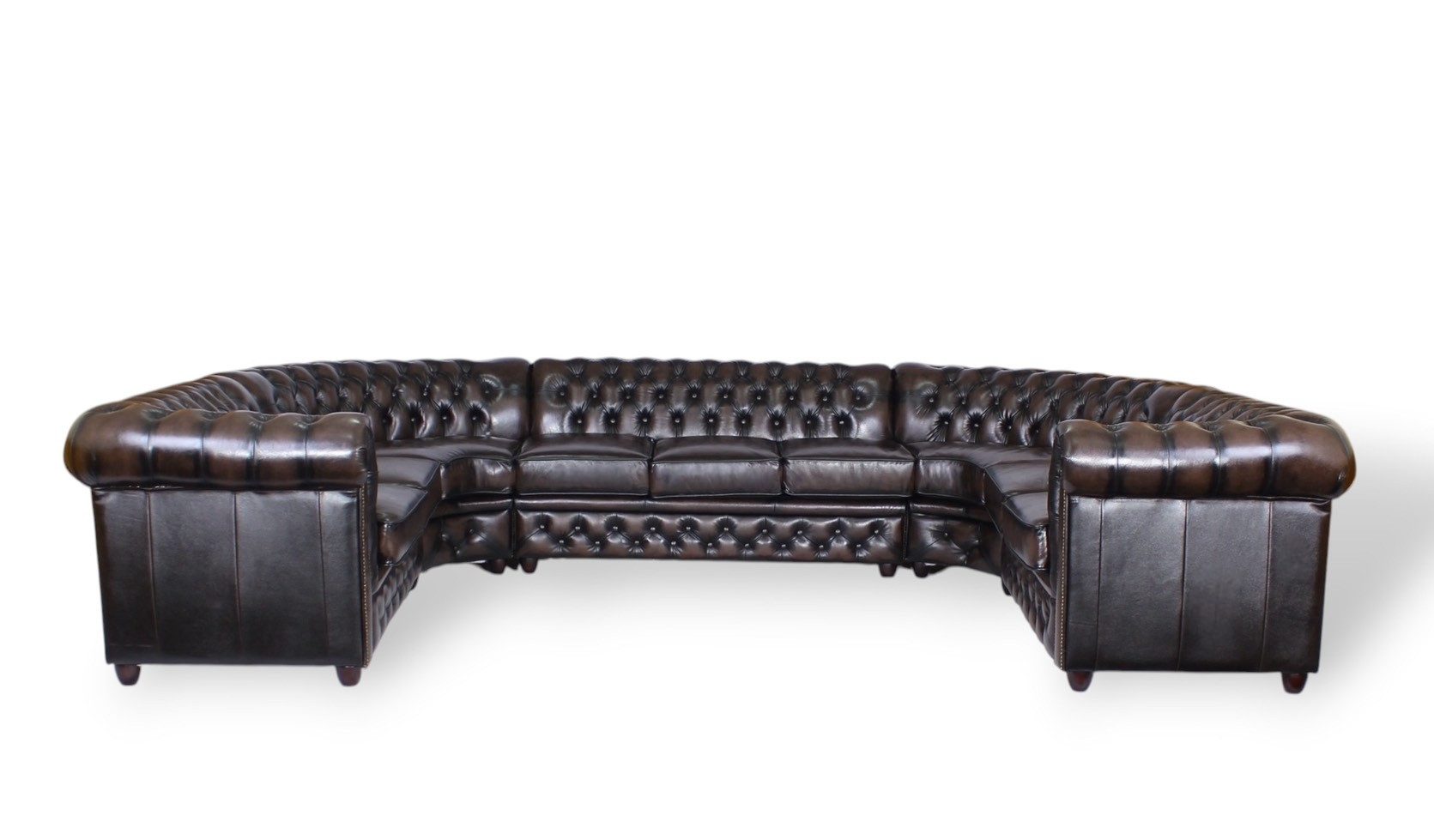 Salottini Chesterfield-Sofa XXL PREMIUM Chesterfield Wohnlandschaft Westminster Ecksofa Leder, Handarbeit