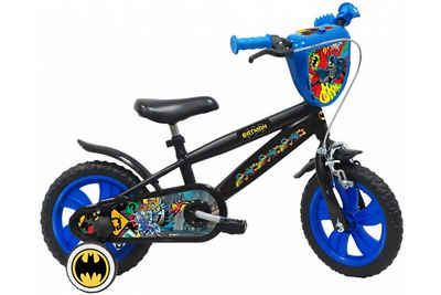 TPFSports Kinderfahrrad DC Batman 12 Zoll, 1 Gang, (Jungs Fahrrad - Rutschfeste Sicherheitsgriffe), Kinder Fahrrad 12 Zoll mit Stützräder Laufrad Jungen Kinderrad