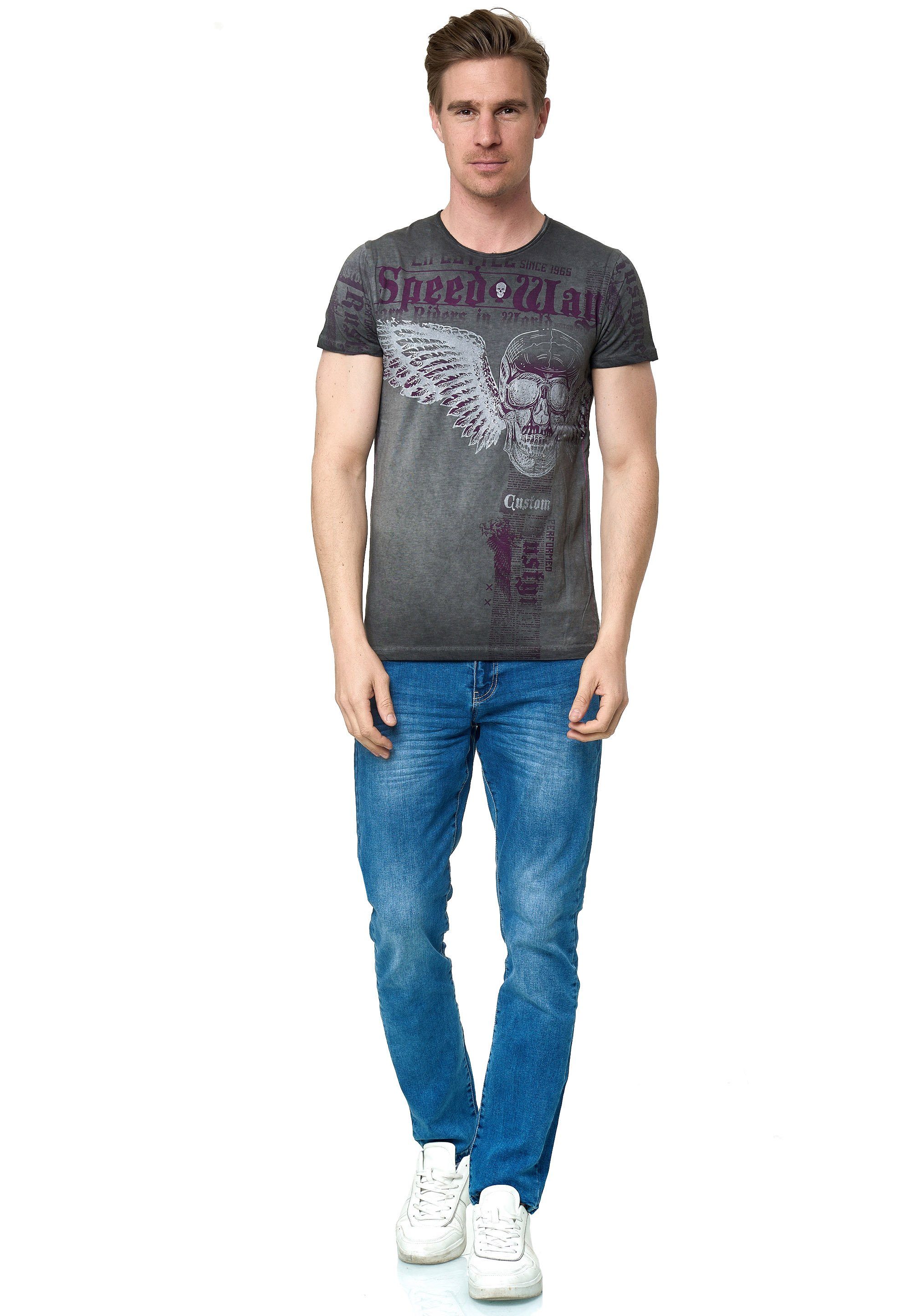 Neal coolem mit Rusty anthrazit T-Shirt Allover-Print