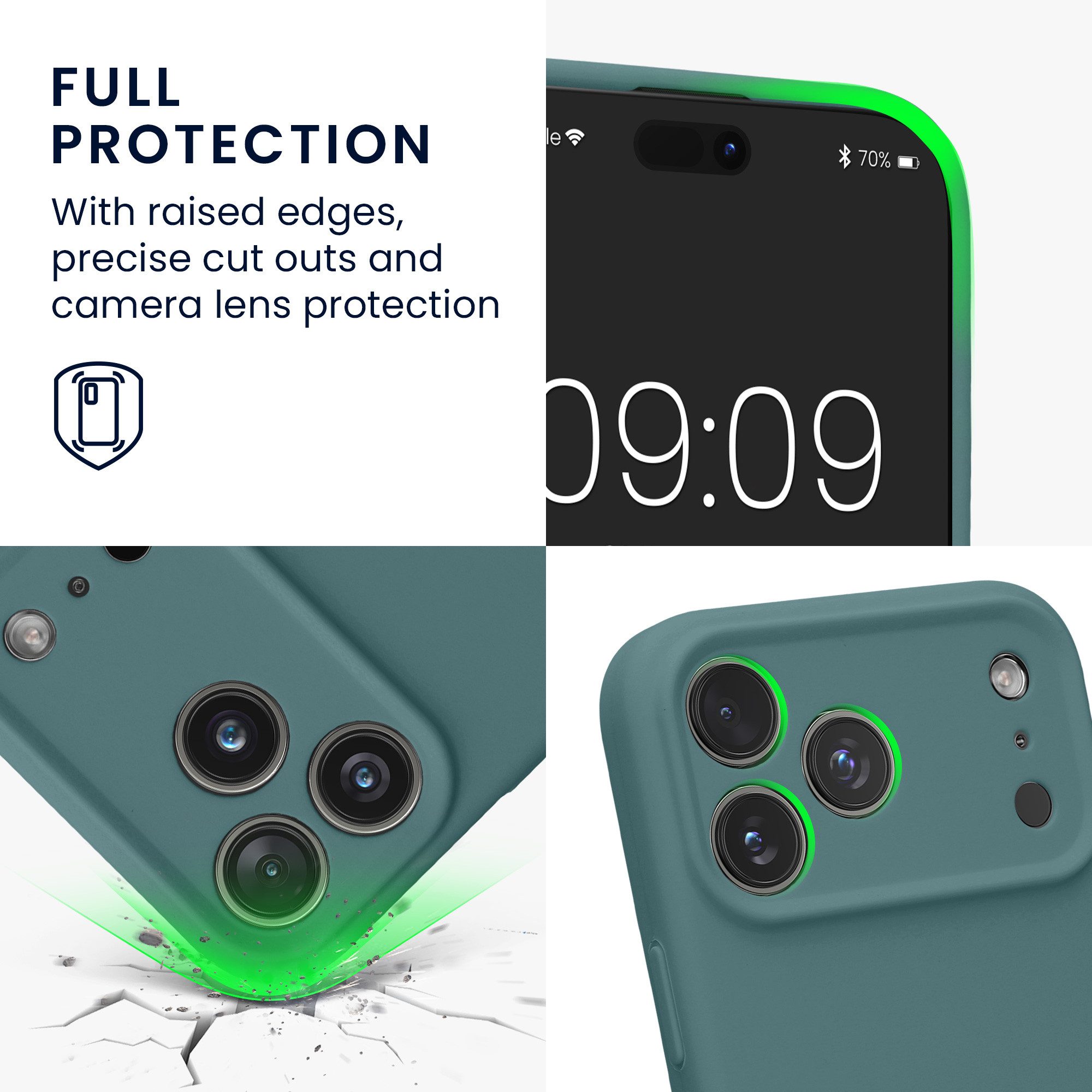 kwmobile Smartphone-Hülle Handyhülle für Apple iPhone 18 Pro Max / iPhone 17 Pro Max Hülle, Hülle Silikon gummiert - Handyhülle - Handy Case in Arctic Night – Bild 3 von 5